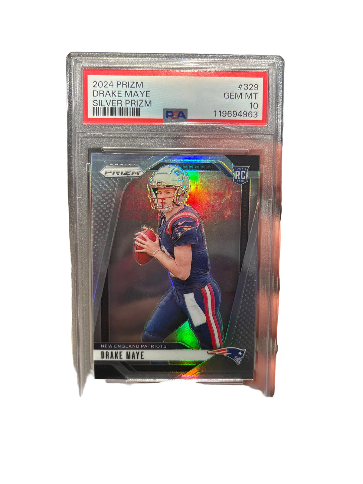 2024 Prizm Drake Maye Silver Prizm PSA 10