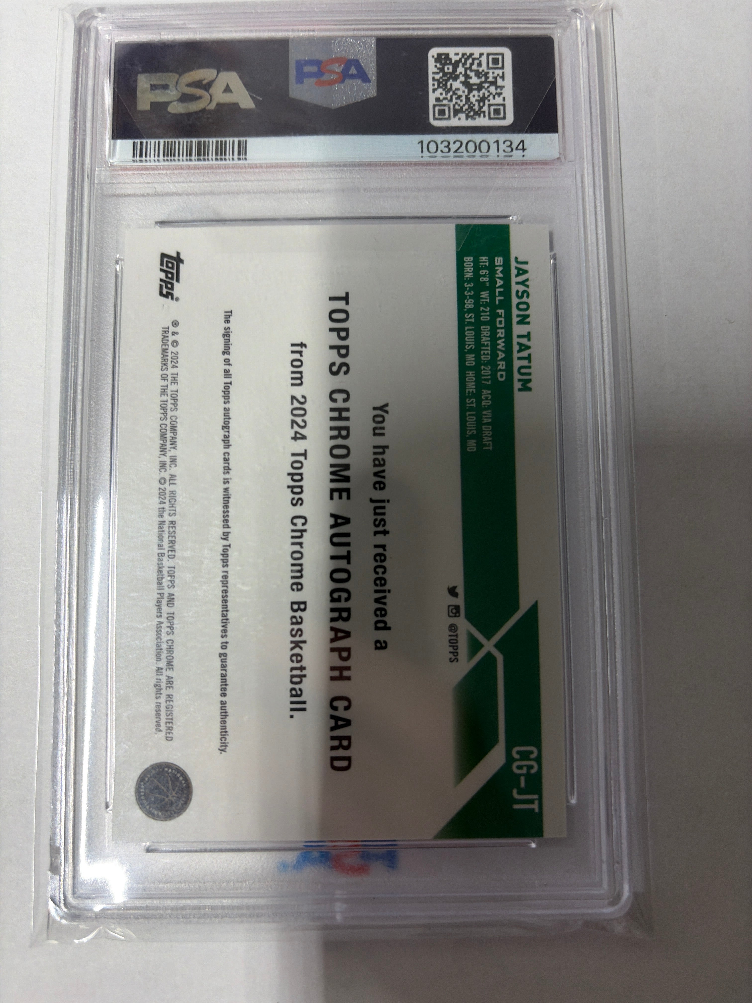 2023 Topps chrome Jayson Tatum auto purple geometric