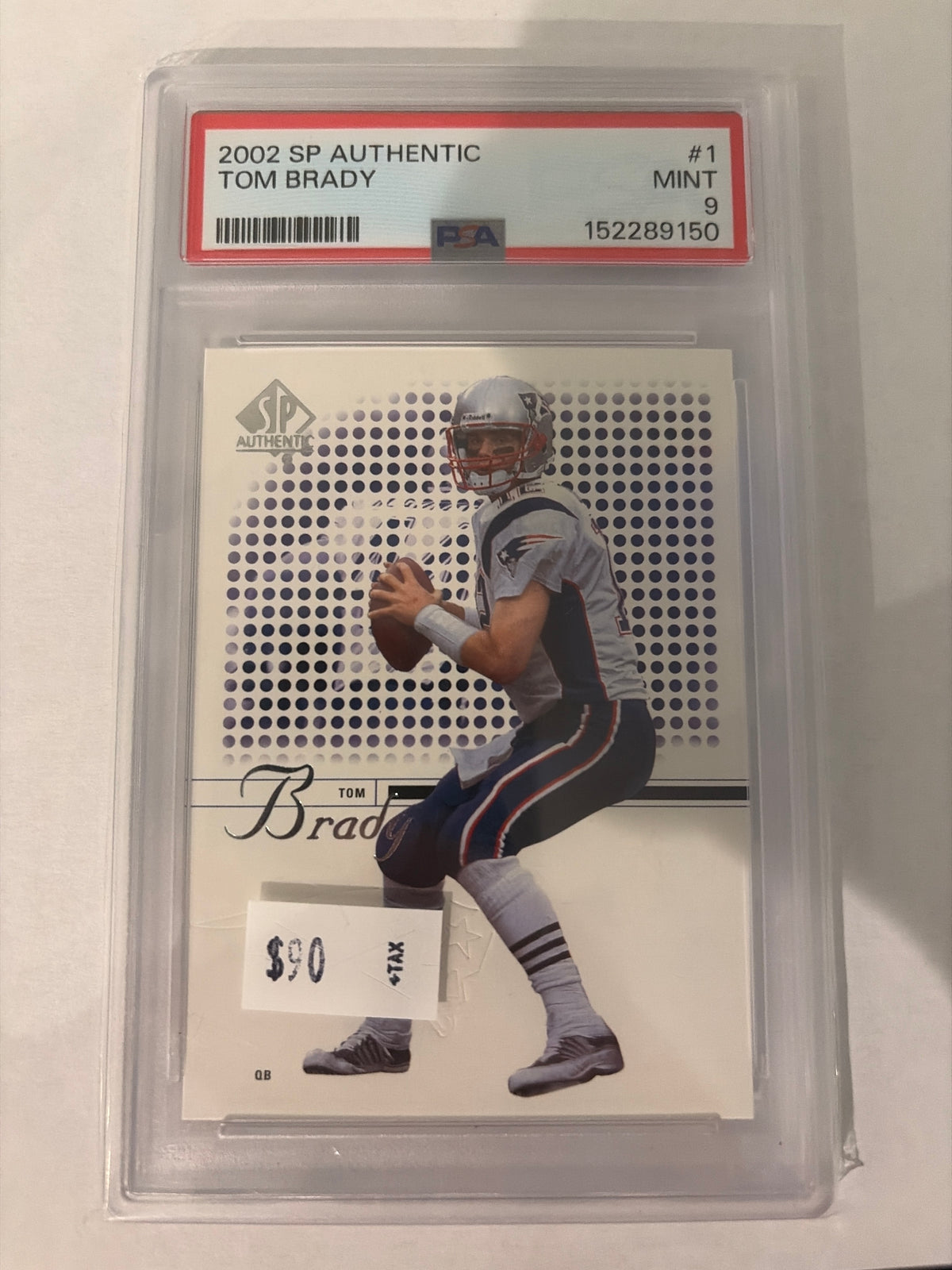 2002 SP Authentic Tom Brady PSA 9
