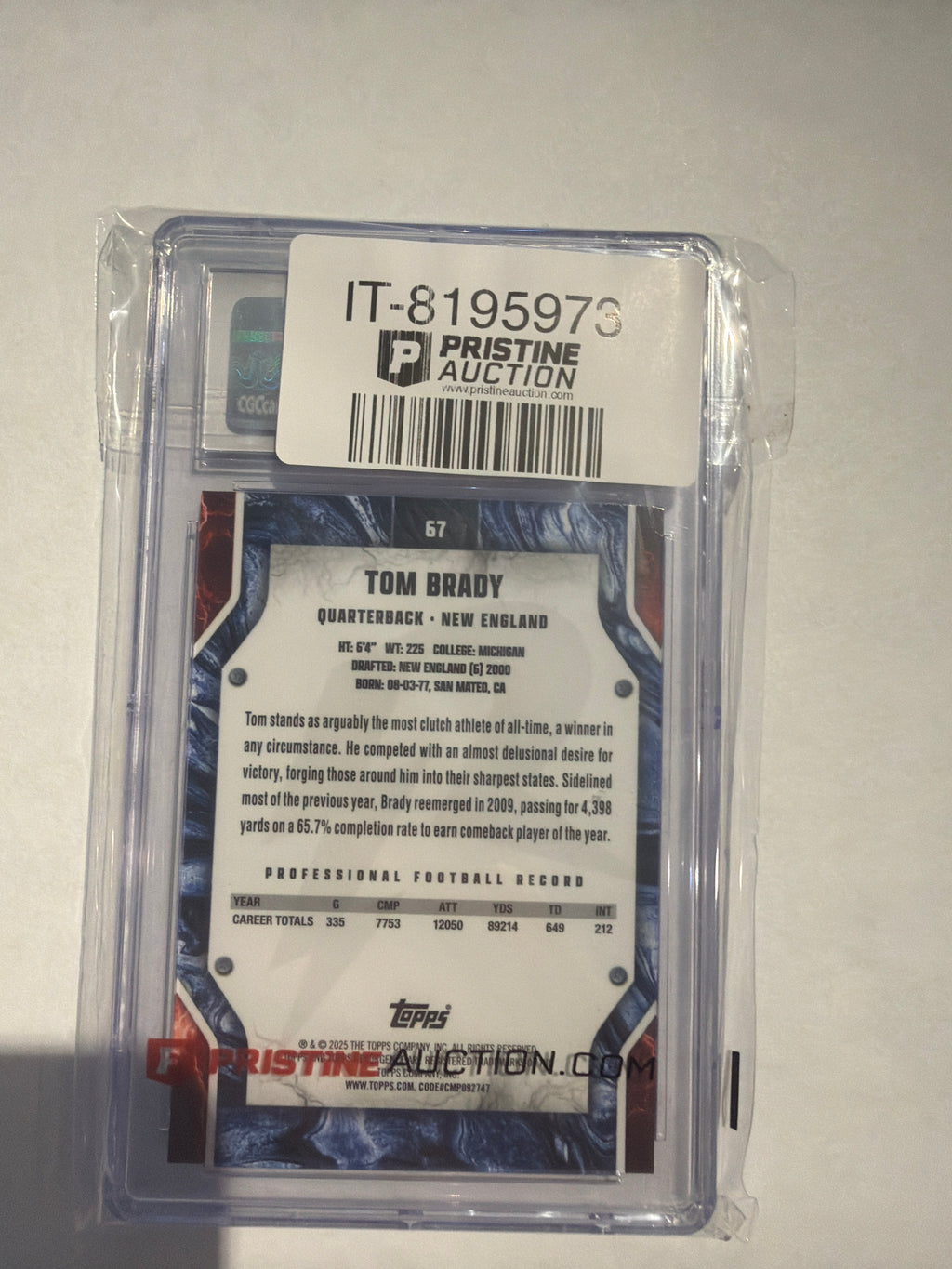 2024 Topps Resurgence Tom Brady CGC 9