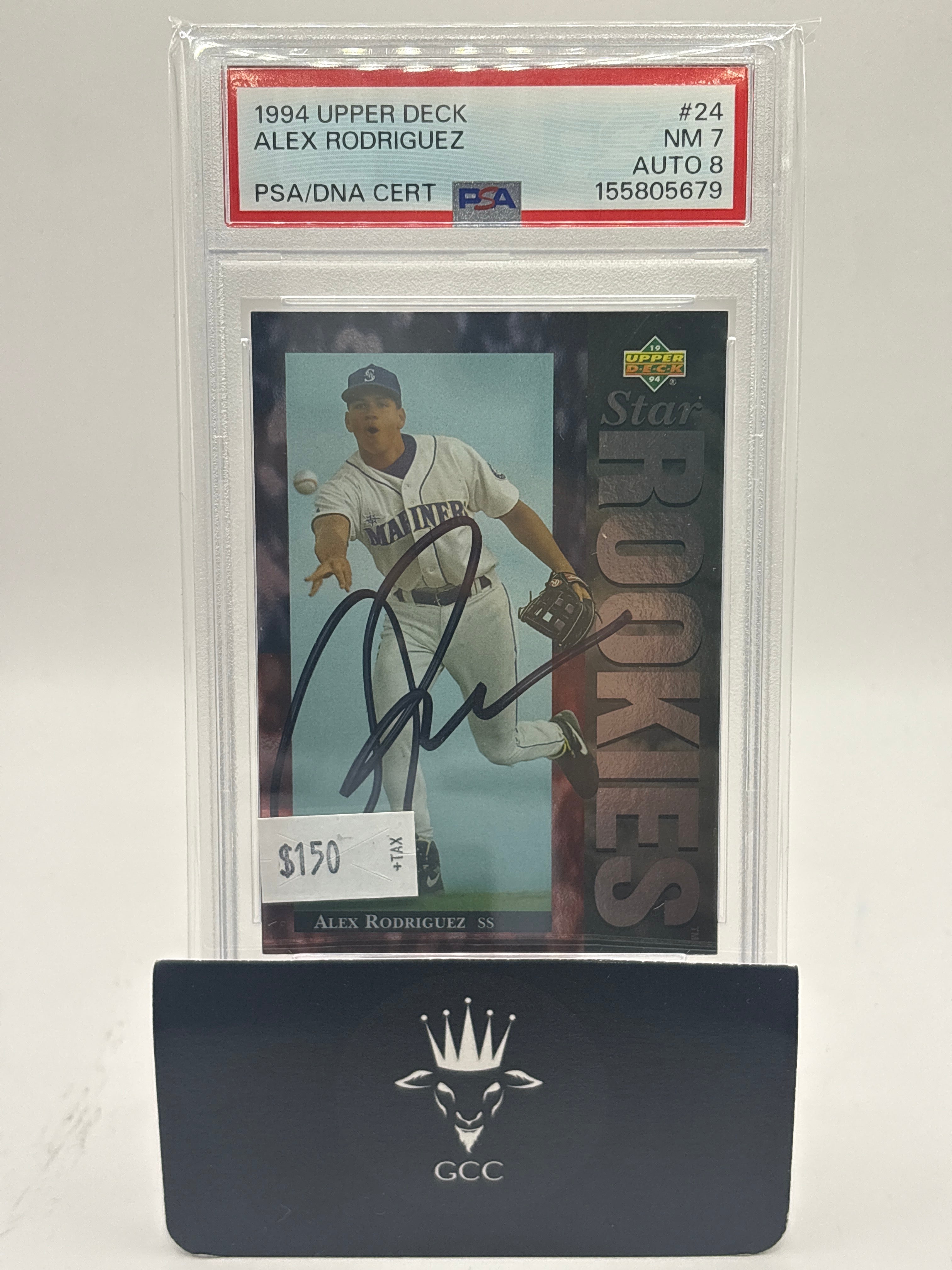1994 Upper Deck Star Rookies Alex Rodriguez #24 PSA 7 Auto 8