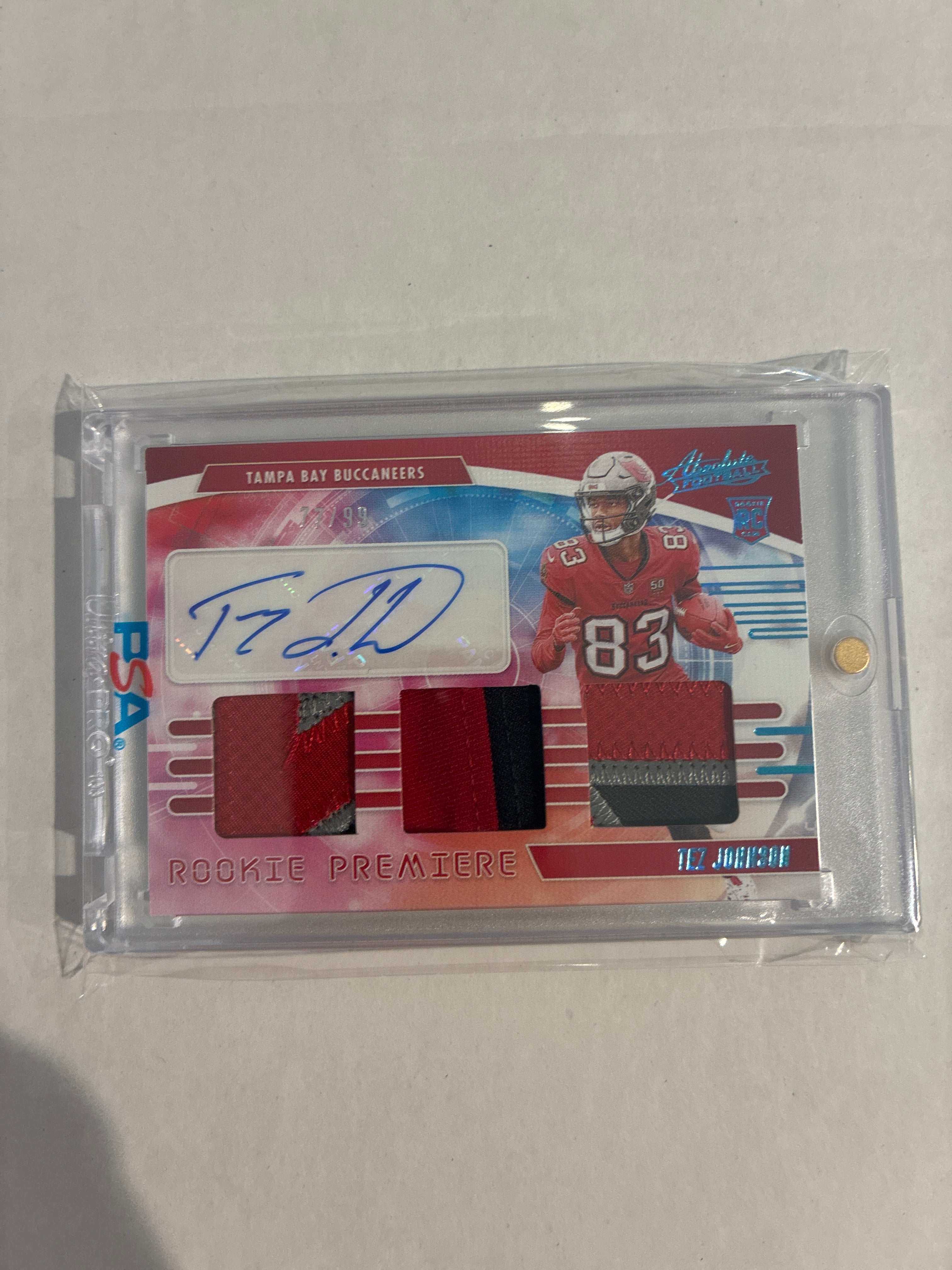 2025 Panini Absolute Tez Johnson Rookie Premiere Material 77/99
