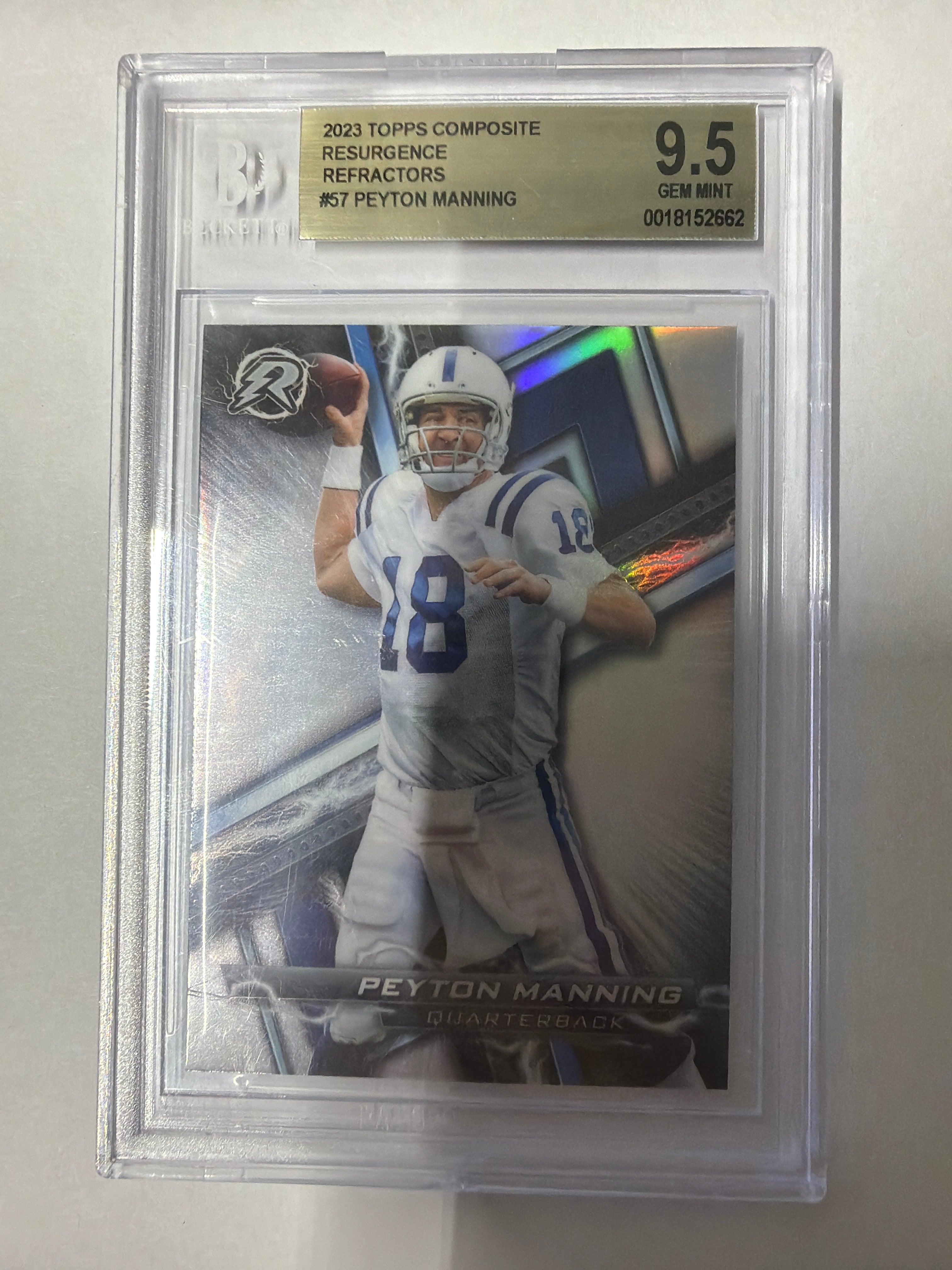 2024 Topps Composite Resurgence Refractors Peyton Manning Beckett 9.5
