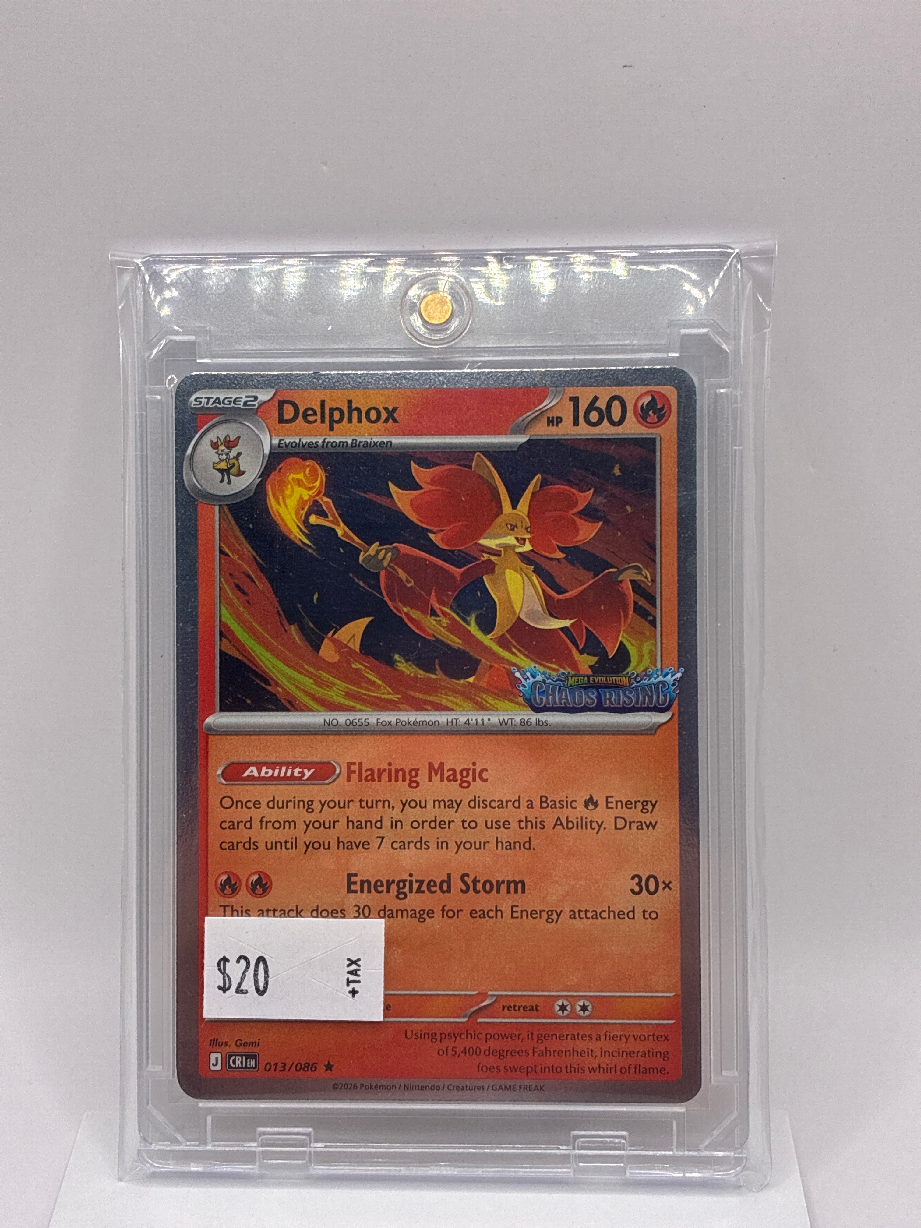 Pokémon Delphox 013/086 Stamped Chaos Rising Sealed Cosmos Holo