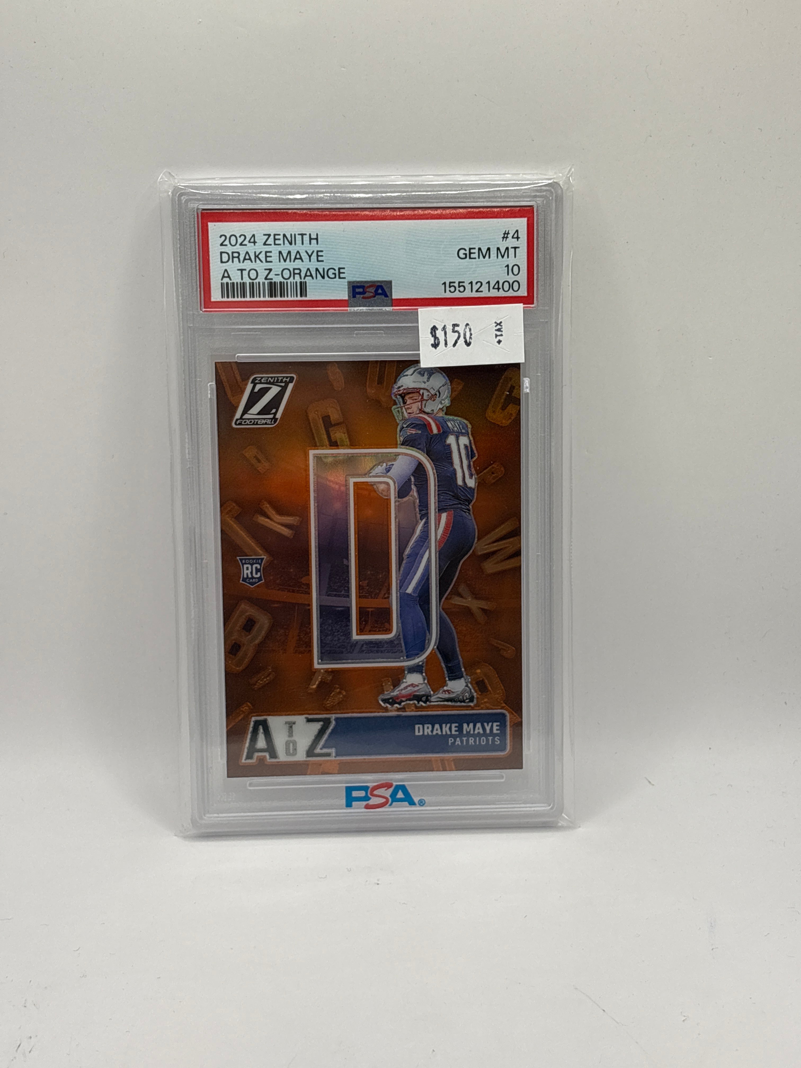 2024 Panini Zenith A to Z Drake Maye #4 Orange PSA 10
