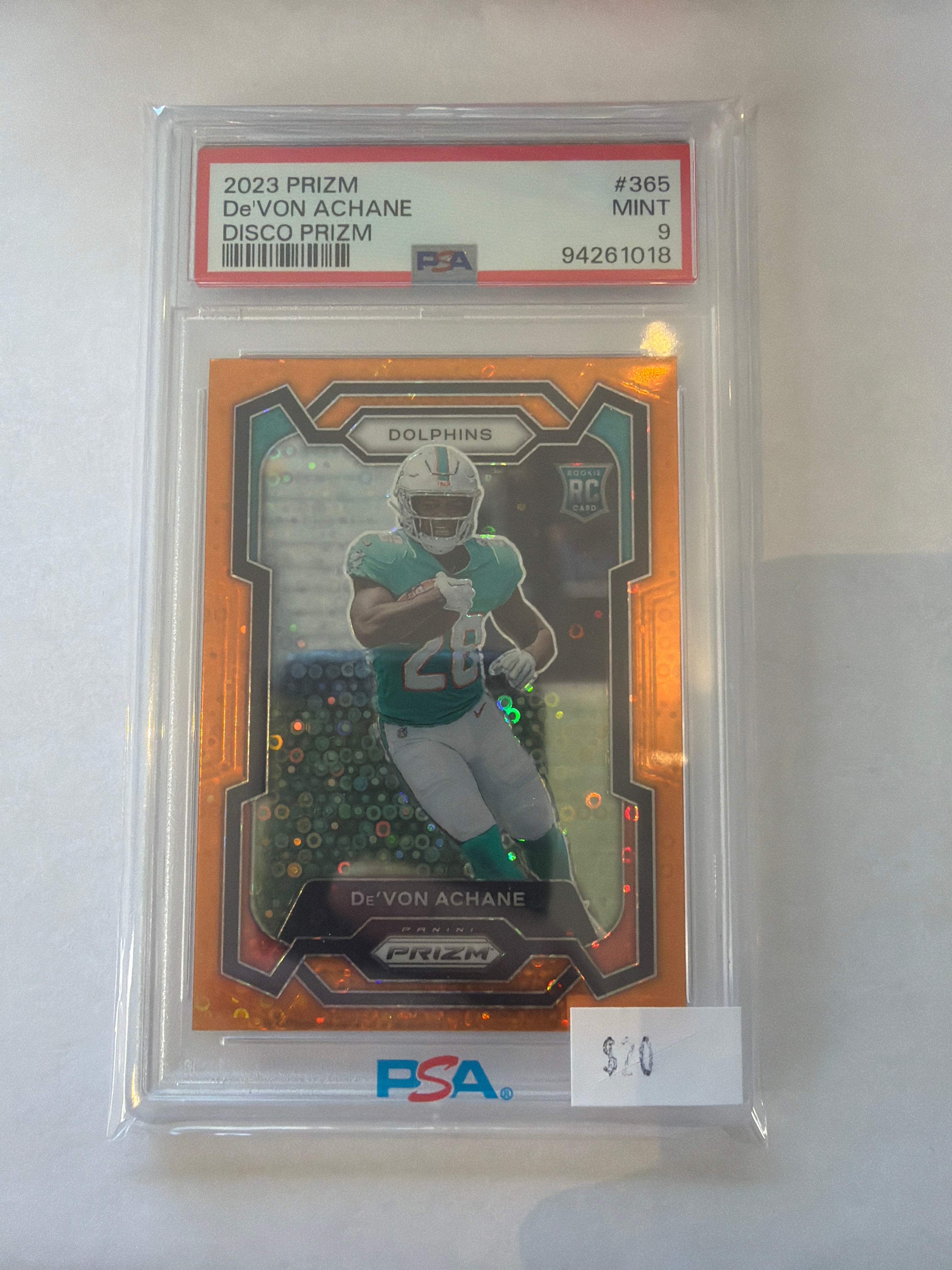 2023 Prizm DeVon achane disco prism PSA9