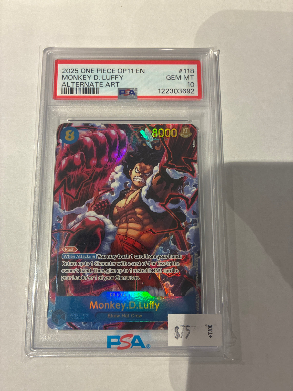 Monkey D. Luffy Alternate Art PSA 10 ￼