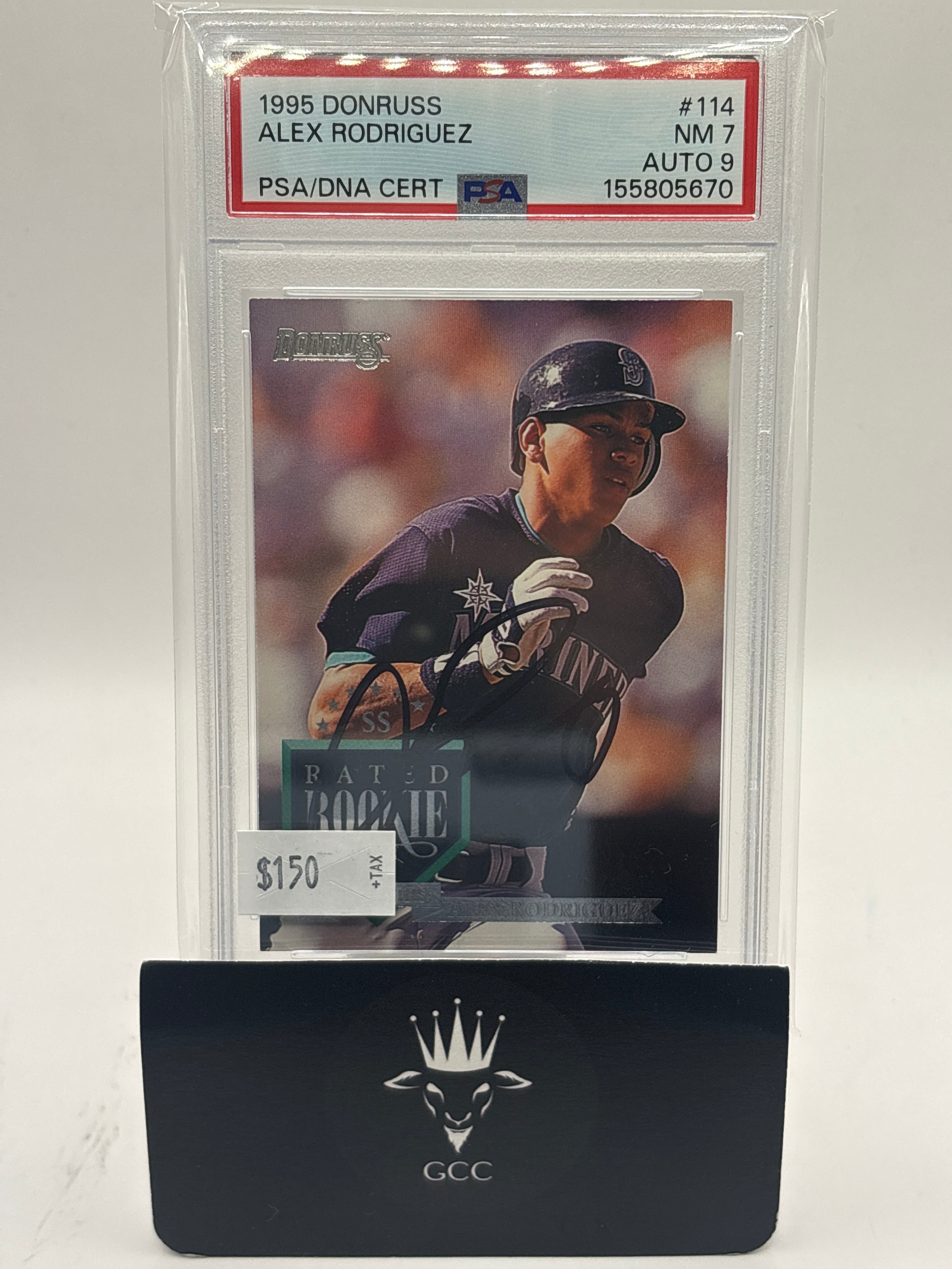 1995 Donruss Alex Rodriguez #114 PSA 7 Auto 9