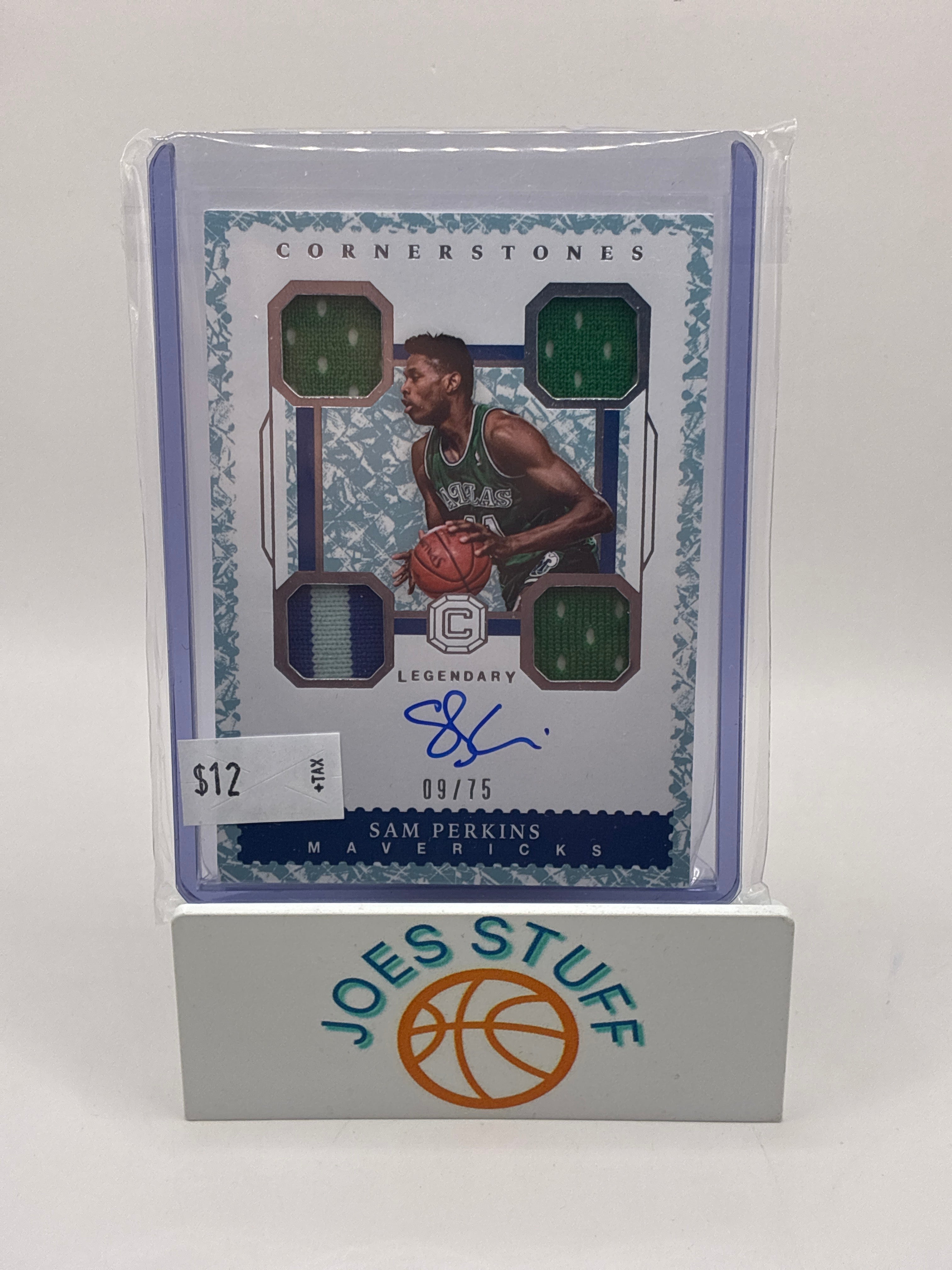 2018 Panini Cornerstones - Legendary Relic Autograph Sam Perkins 09/75 Jersey Patch