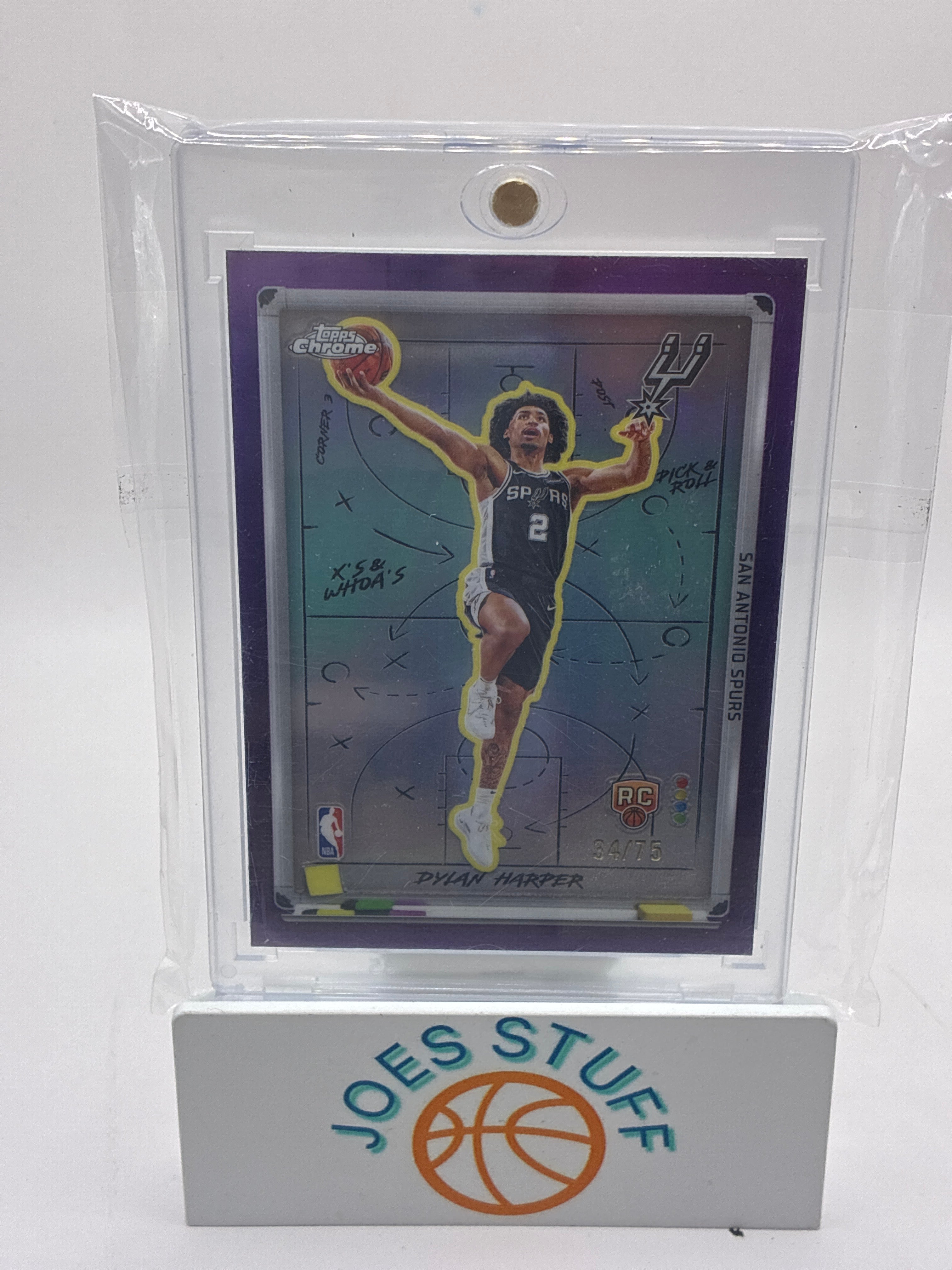 2025-26 Topps Chrome X’s and Whoa’s! Dylan Harper Purple Refractor 34/75