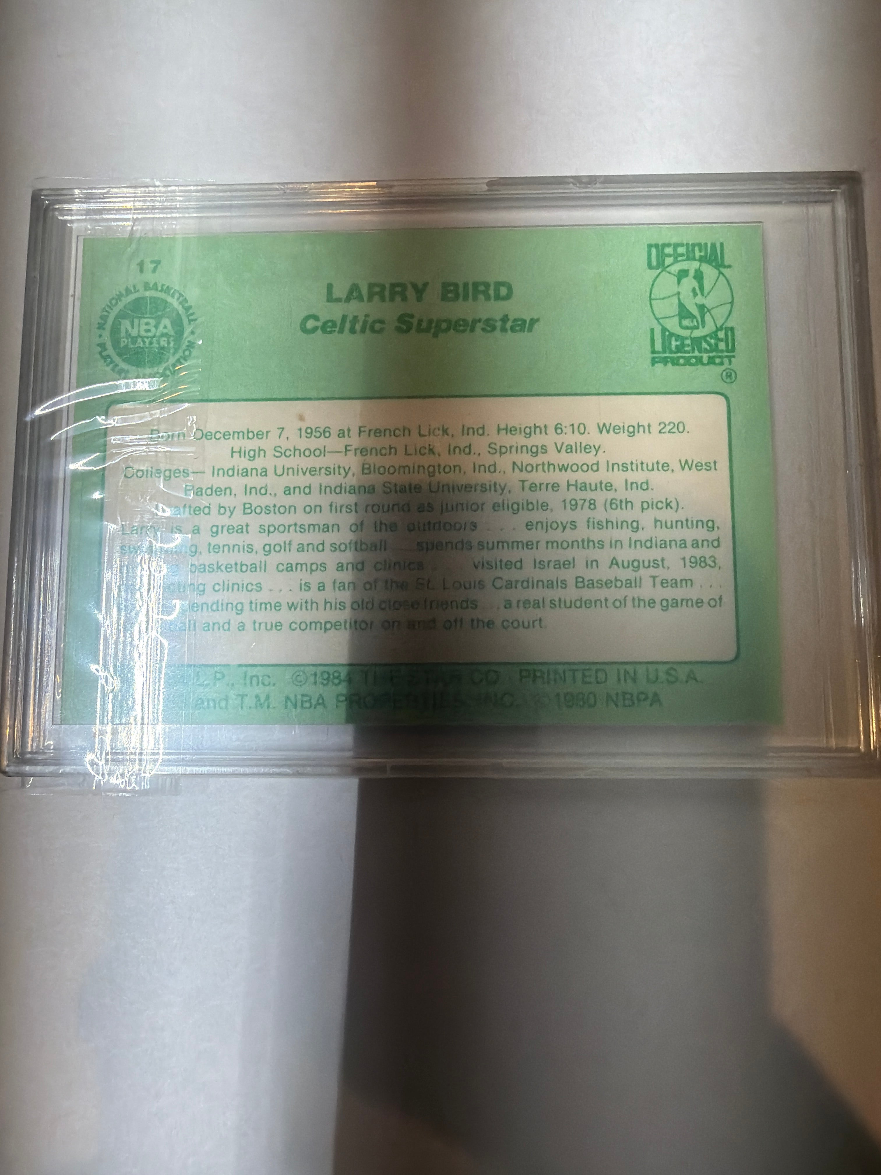 Larry bird personal data Celtic superstar 1984