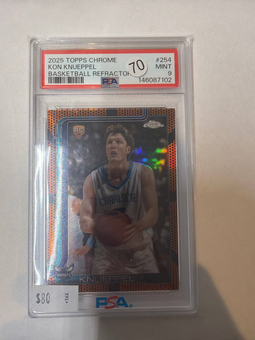 2025 Topps chrome Kon Knueppel basketball refractor PSA9