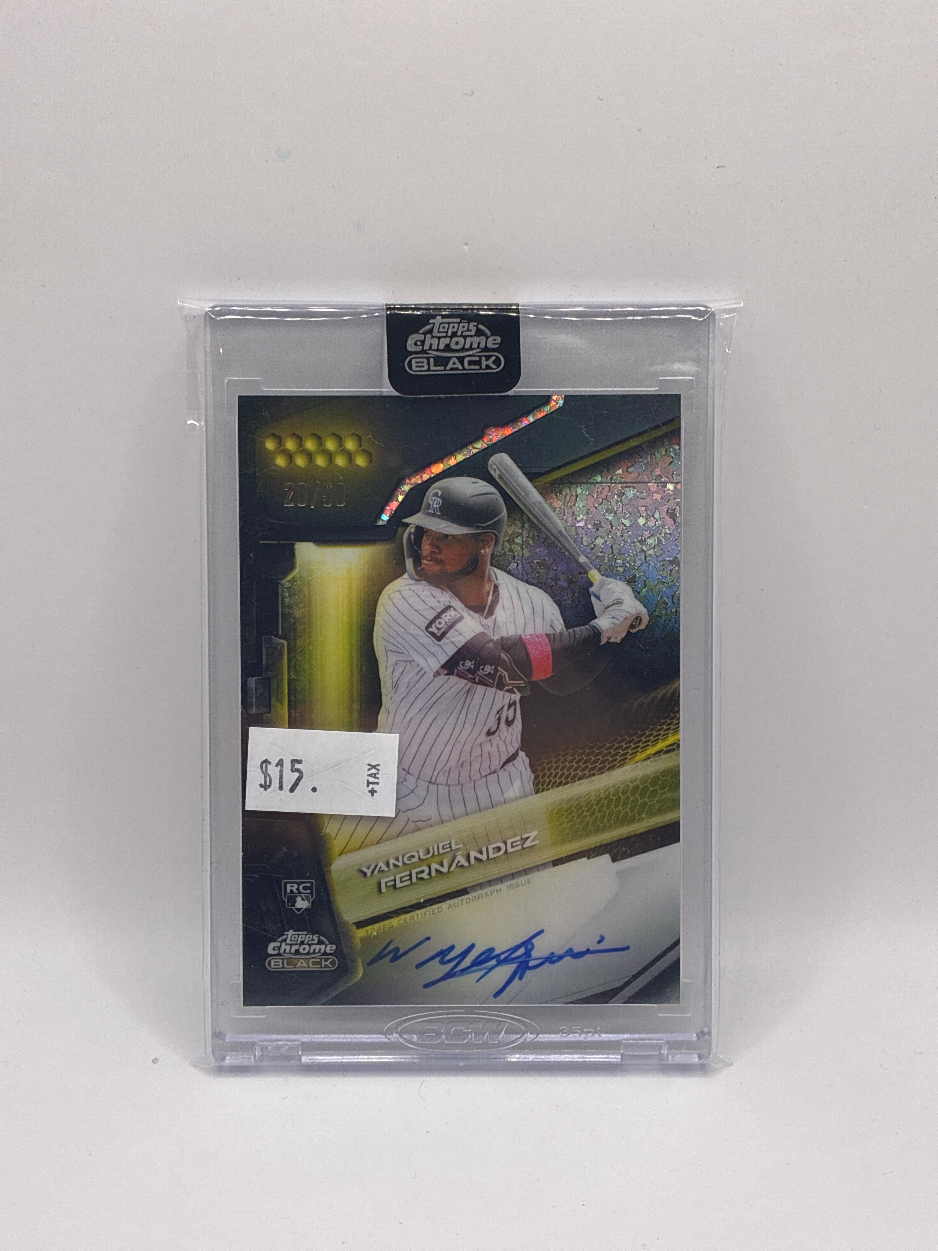 2026 Topps Chrome Black Yanquiel Fernandez Auto 20/50