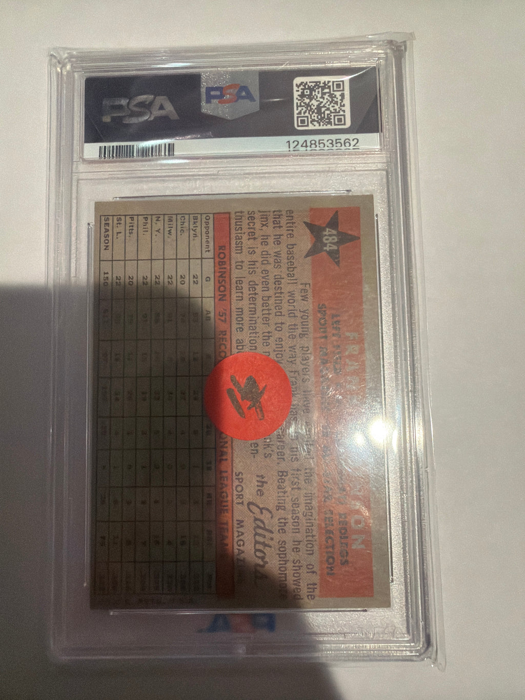 1958 Topps Frank Robinson All Star PSA 10