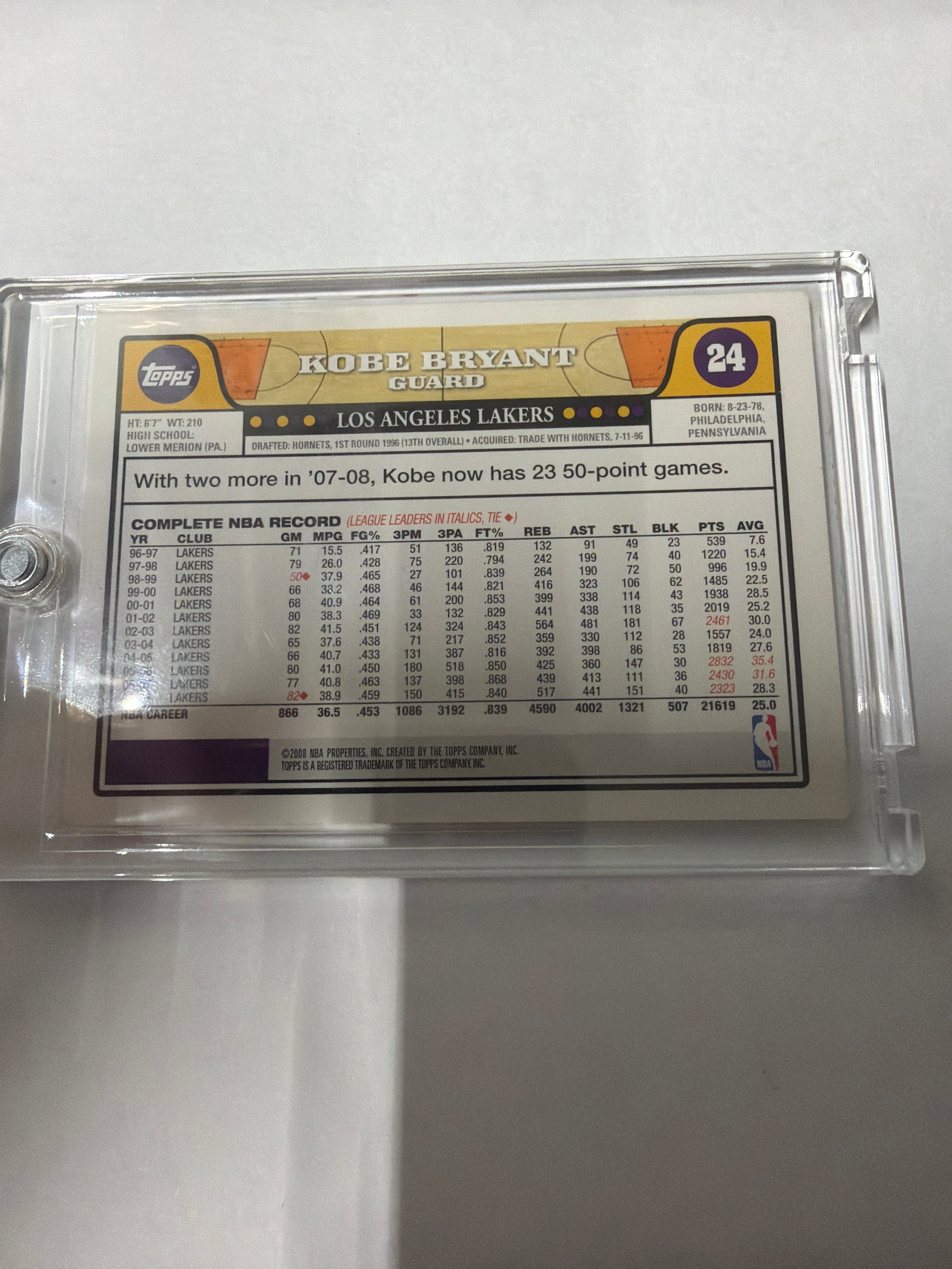 2008 Topps Kobe Bryant