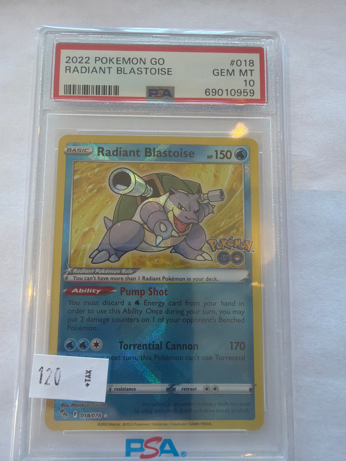 Radiant blastoise 018 PSA10
