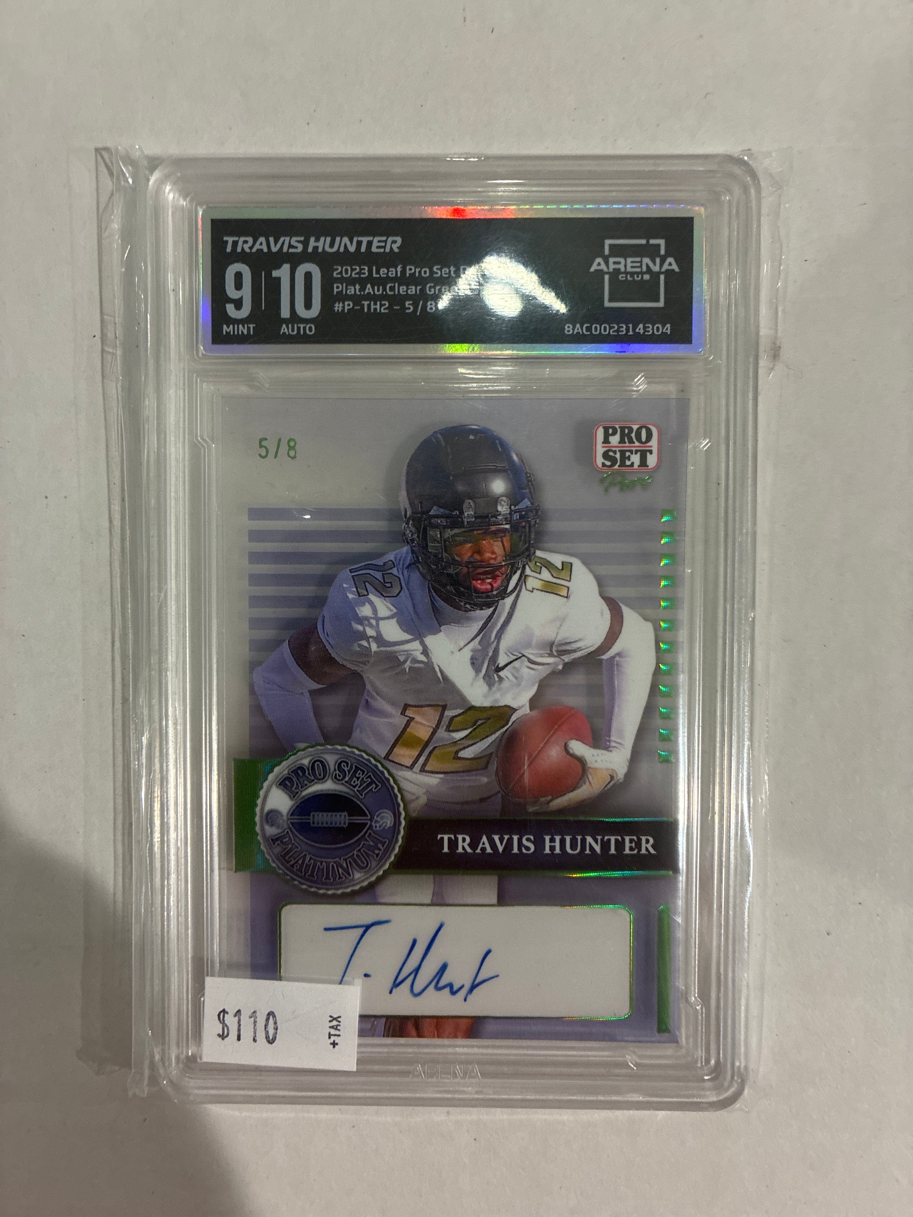 2023 Arena Club Pro Set Pure Platinum Travis Green Spectrum Autograph 5/8 AC 9/10