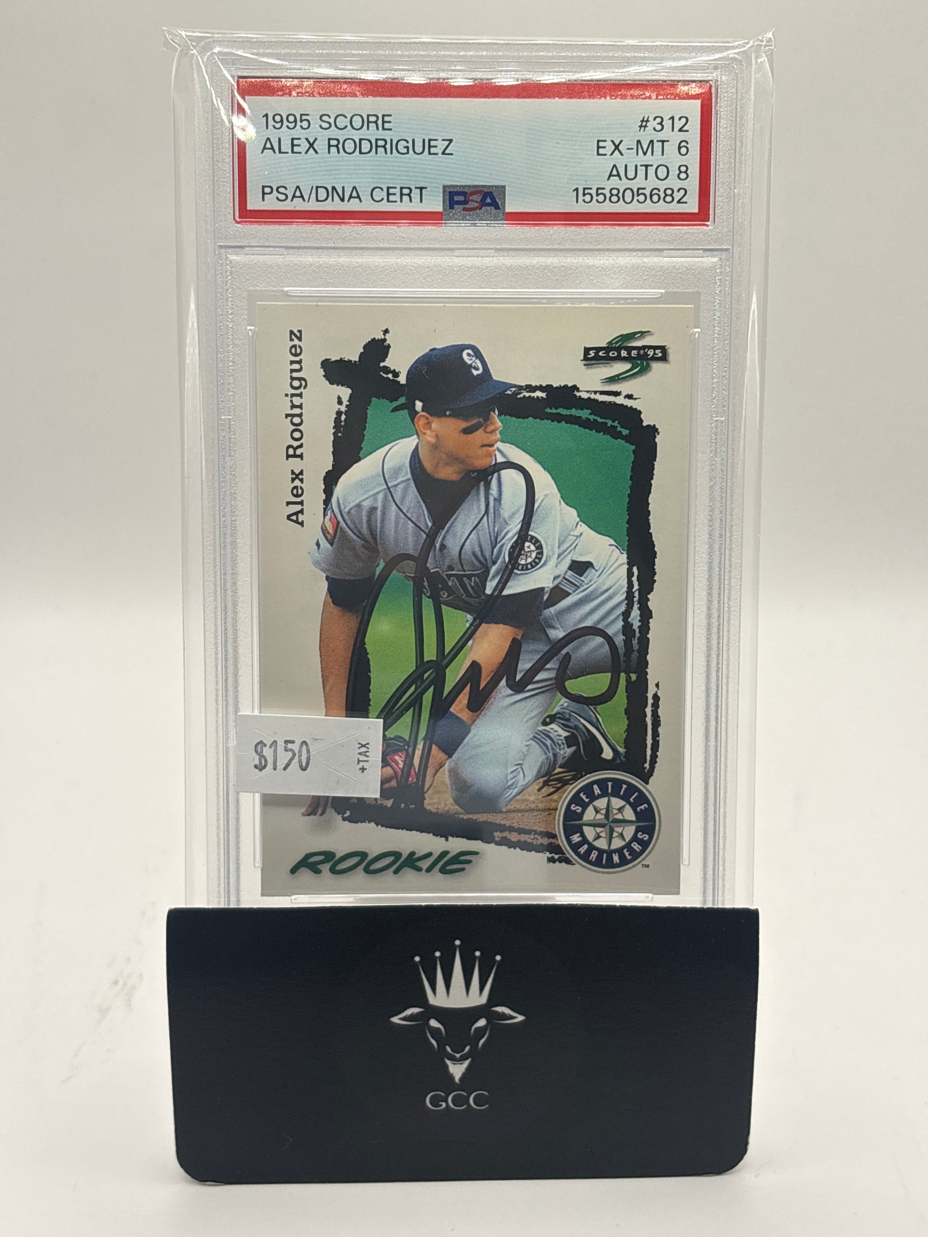 1995 Score Rookie Alex Rodriguez #312 PSA 6 Auto 8