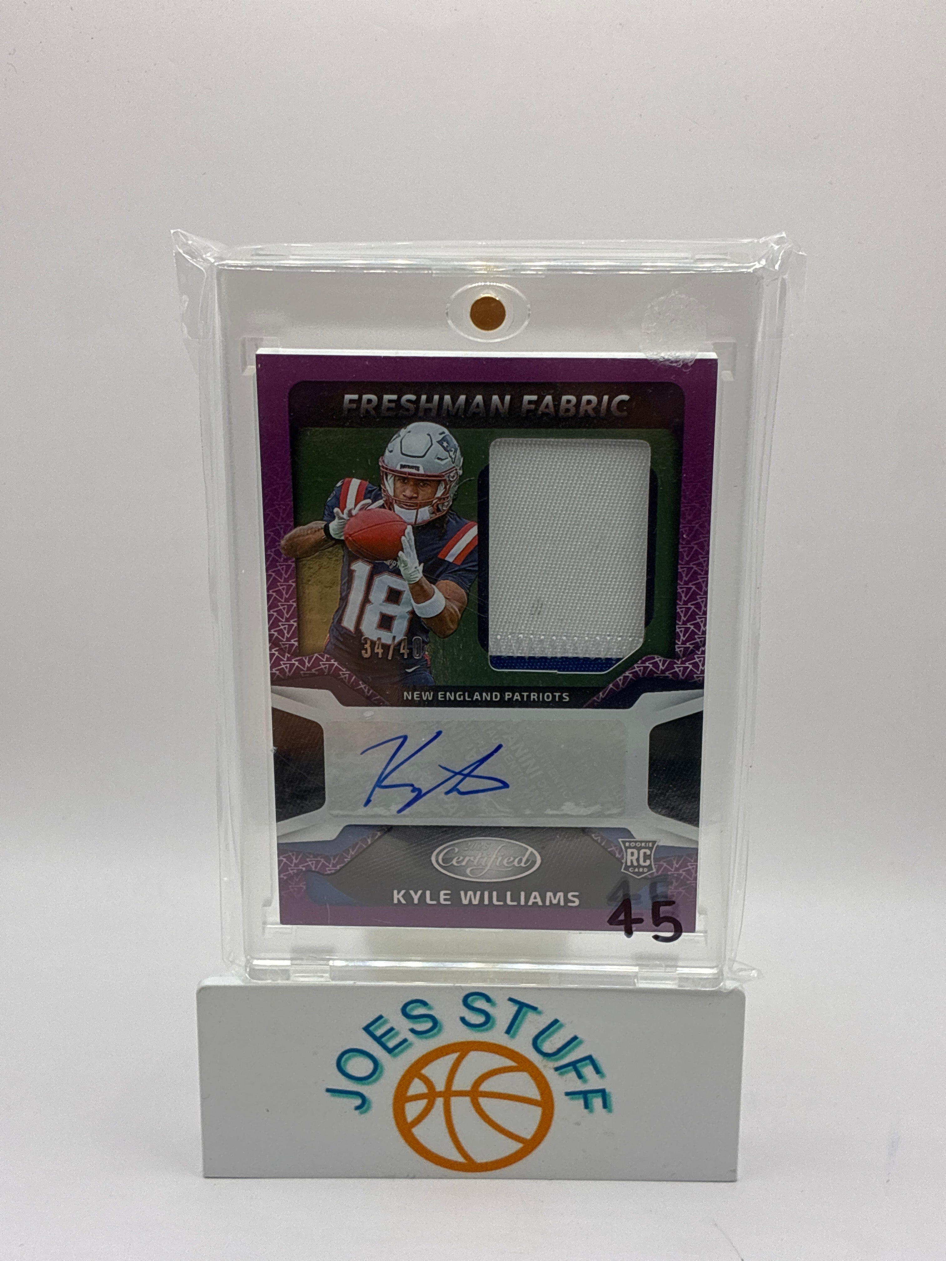 2025 Panini Certifies Freshman Favric Mirror Signatures Kyle Williams Purple Etch 34/40
