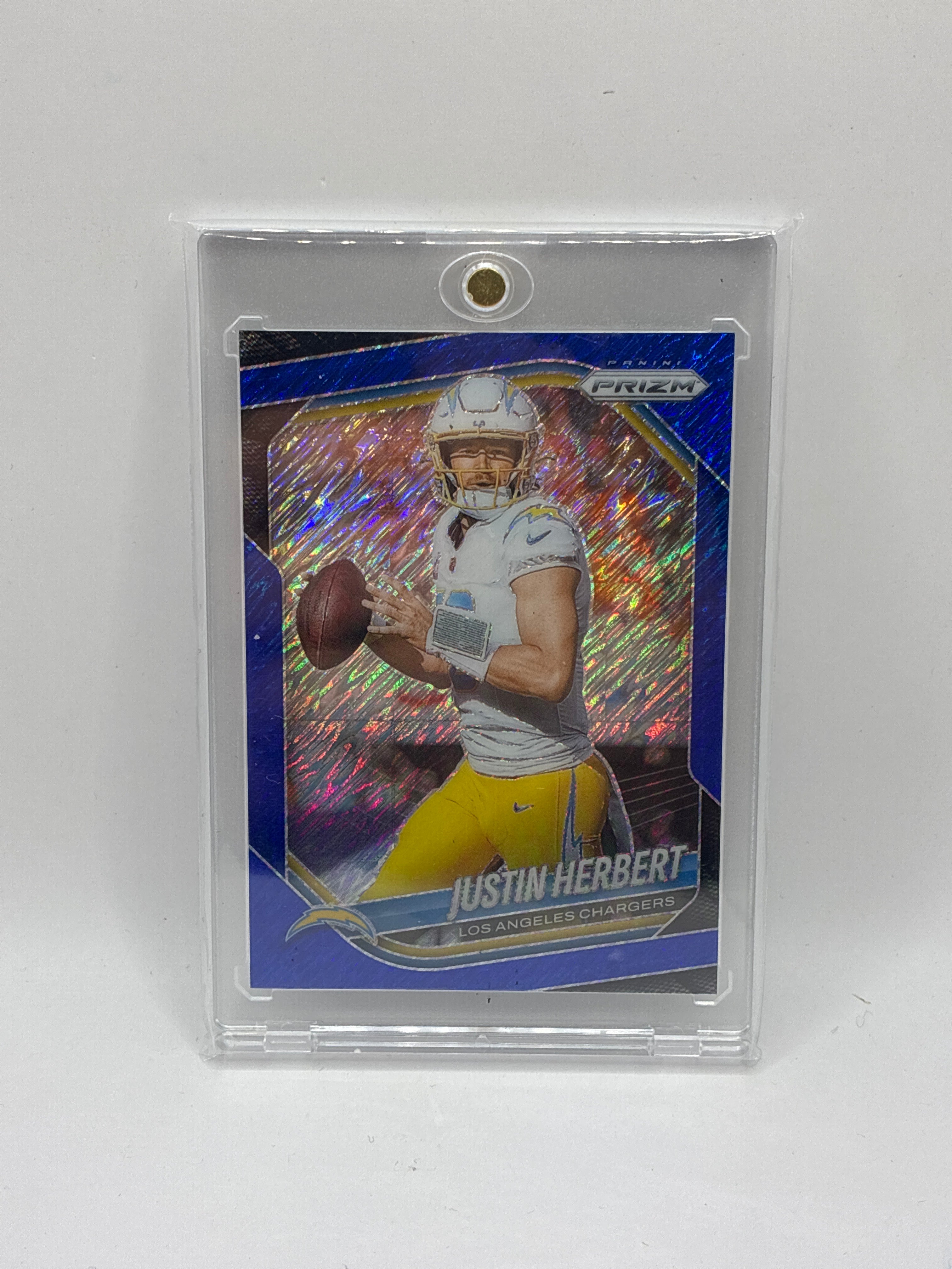 2025 Panini Prizm Justin Herbert #215 Blue Shimmer Prizm 21/35