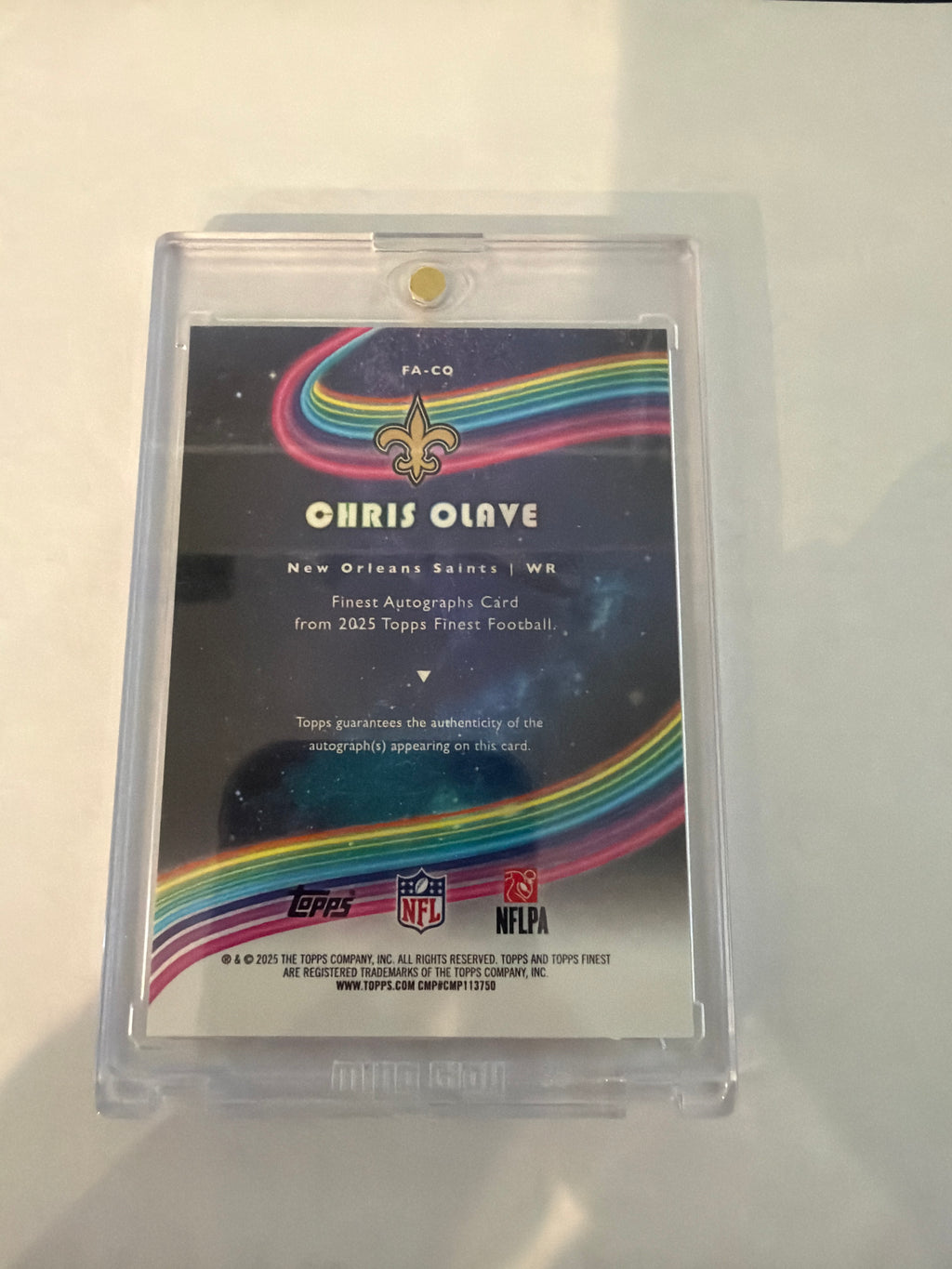 2025 Topps finest Chris Olave auto 12/25￼