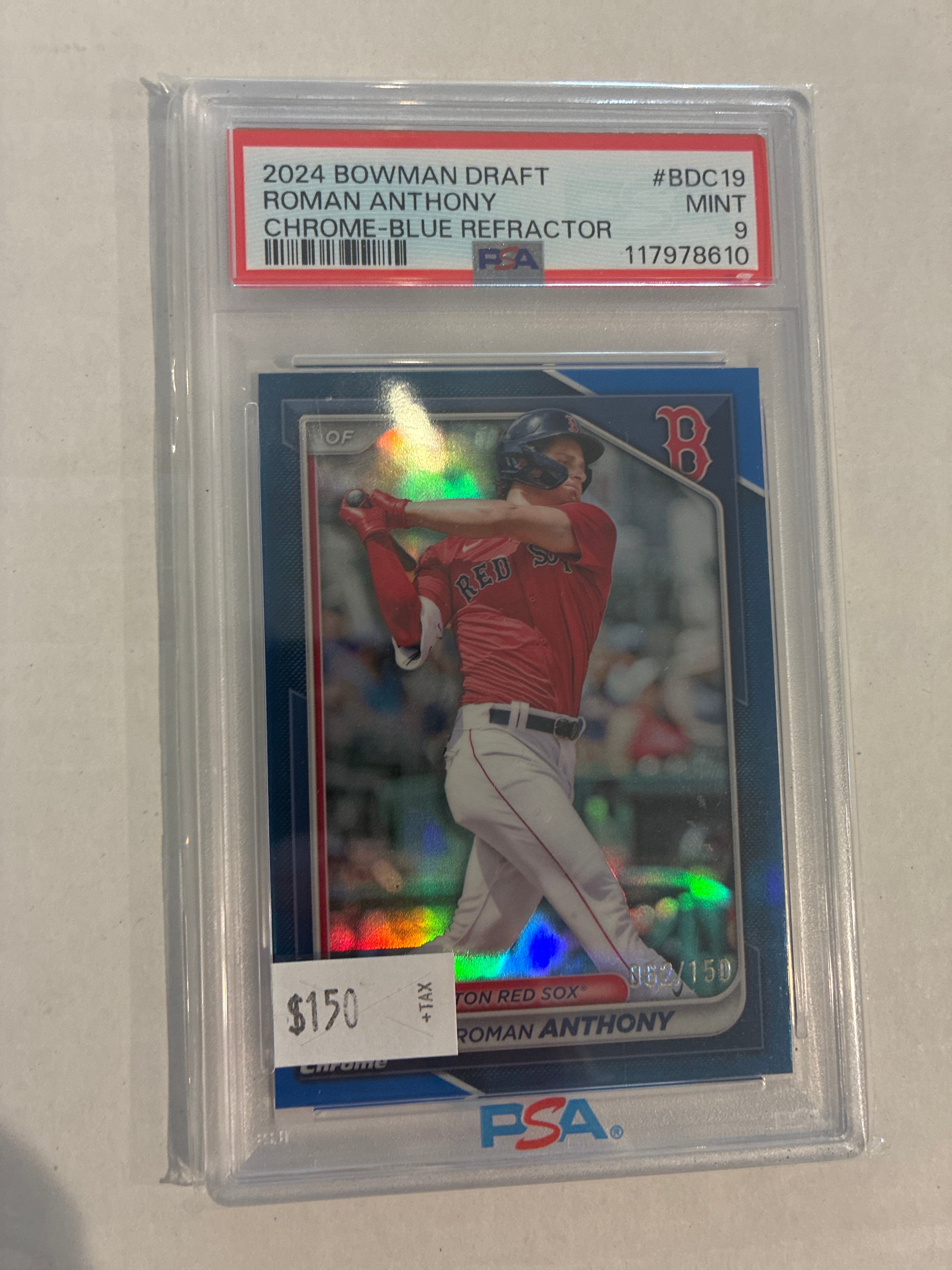 2024 Bowman Draft Roman Anthony Chrome Blue Refractor PSA 9