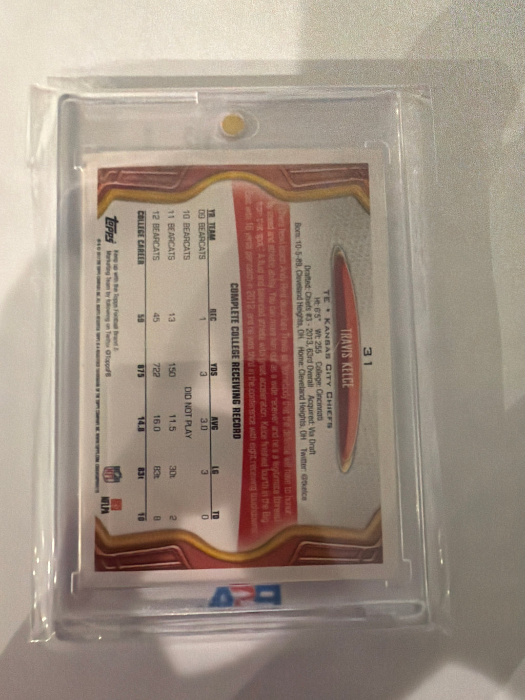 2013 Travis Kelce rookie card