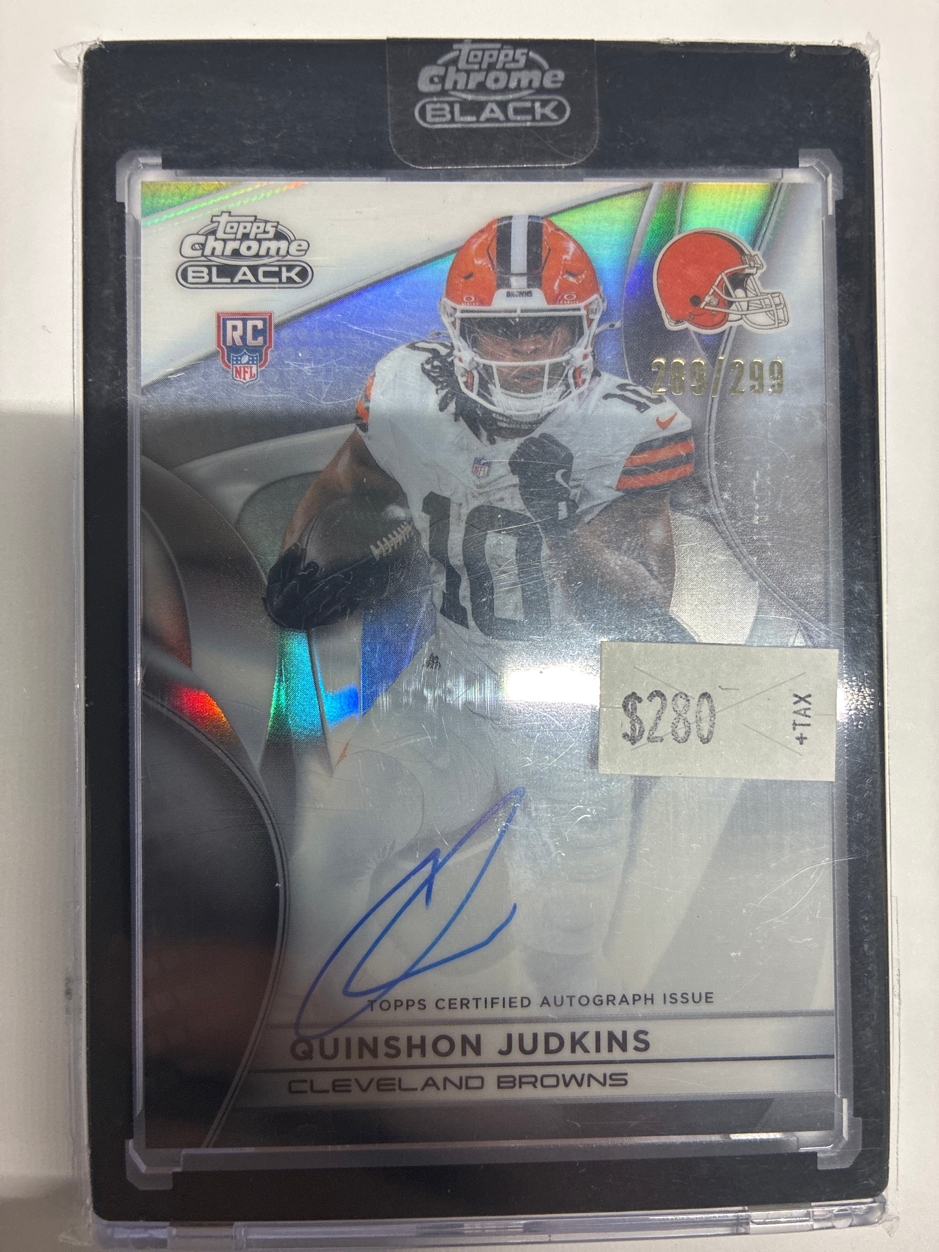 2025 Topps Chrome Black Quinshon Judkins #RAU-QJ Rookie Auto Refractor 289/299
