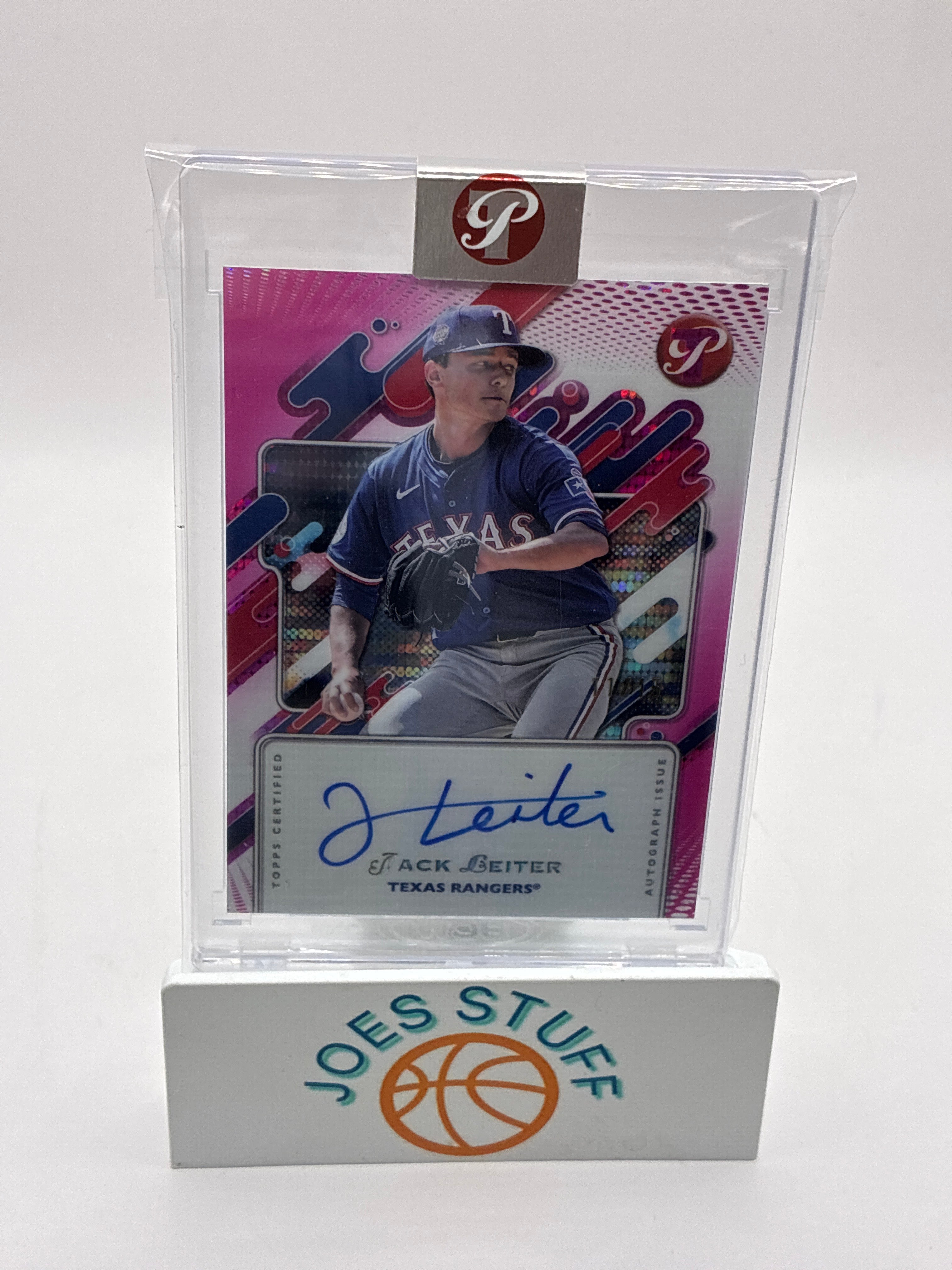 2025 Topps Jack Leiter Pristine Autographs Pink Pristine Pulsar Refractor 11/15