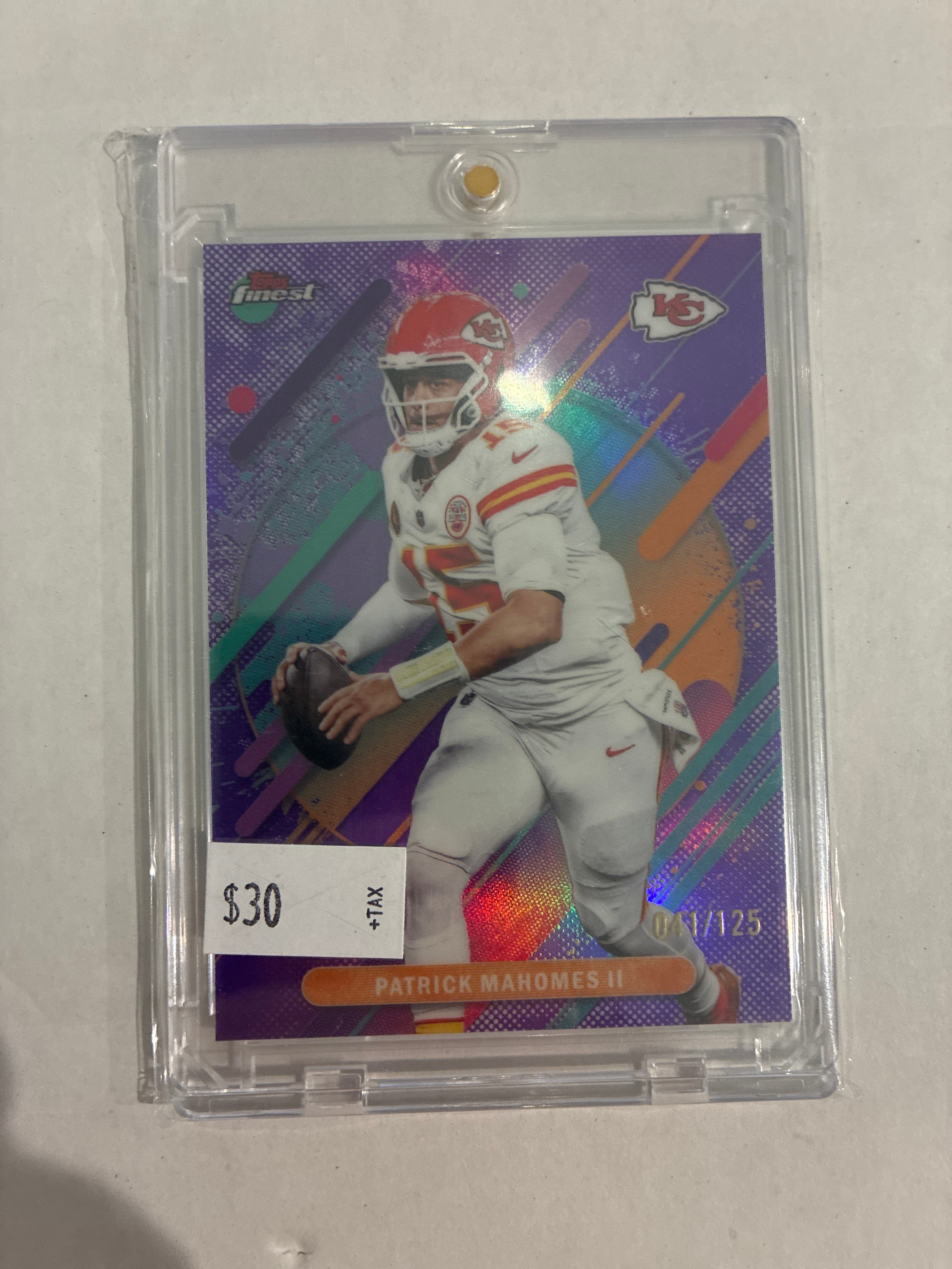 2025 Topps Finest Patrick Mahomes Purple Refractor 041/125
