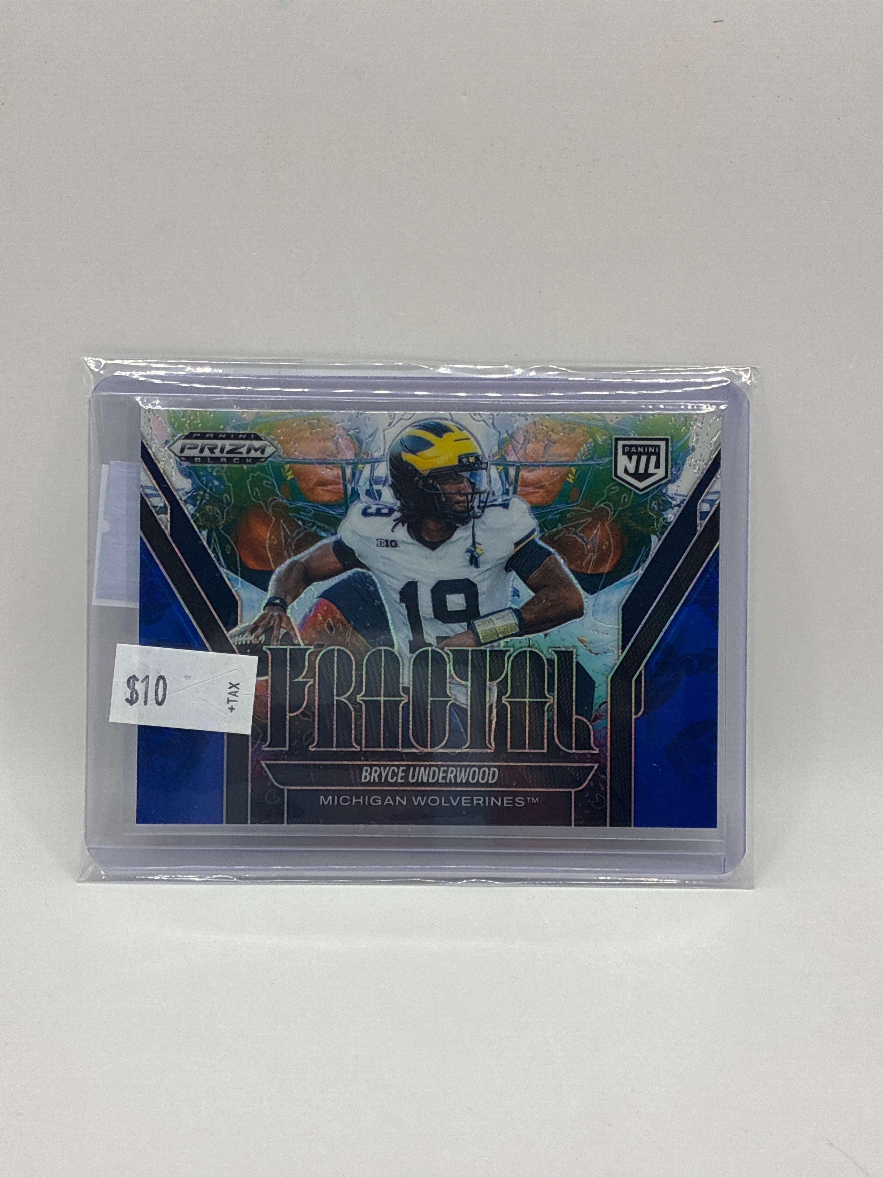 2025 Panini Prizm Black Fractal Bryce Underwood Blue Prizm 104/199