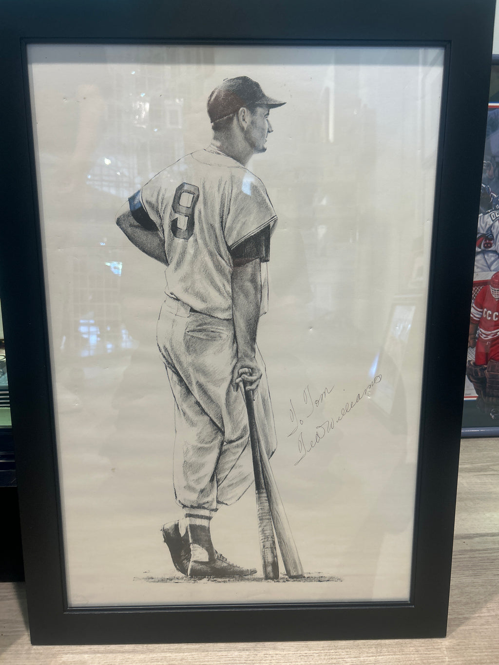 Ted Williams Autographed Framed Print JSA Certified
