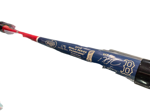 Dustin Peoria Autographed Bat 2013 World Series Bat Inscribed Boston Strong, PSA/DNA Cert