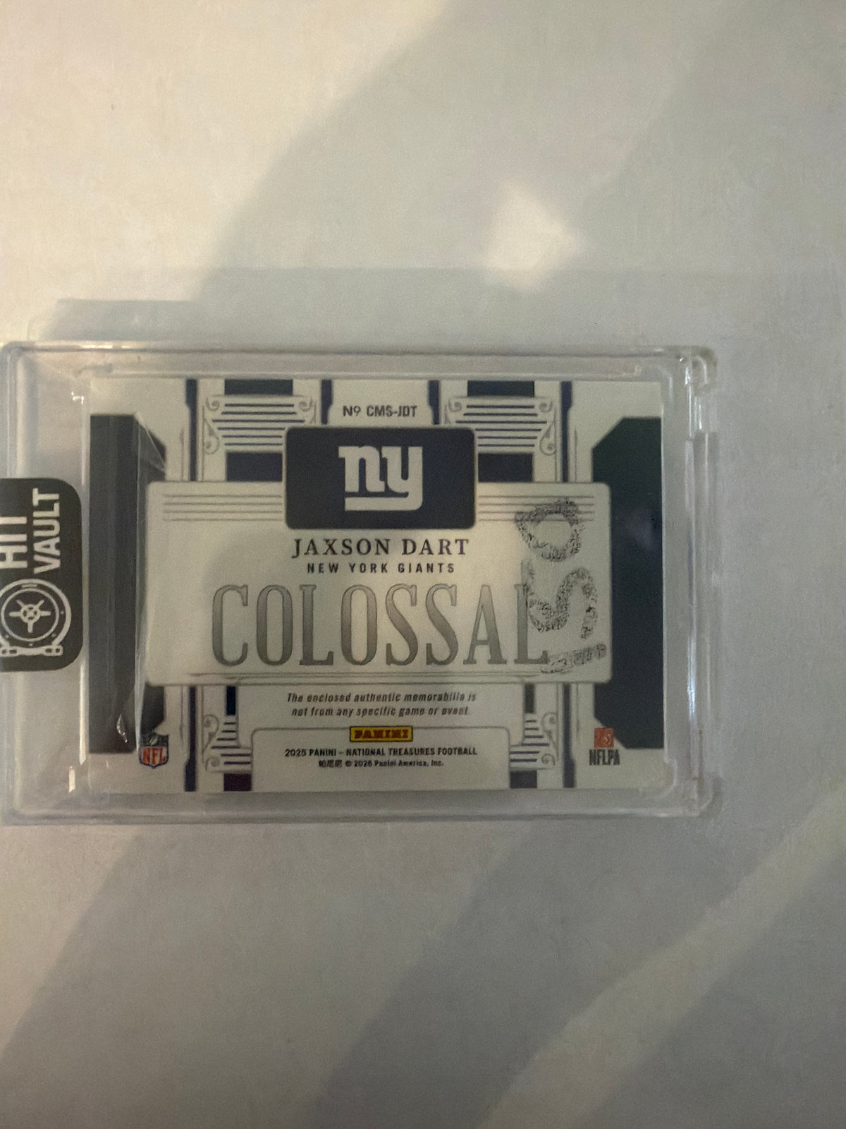 2025 Panini National Treasures Jaxson Dart colossal patch ￼