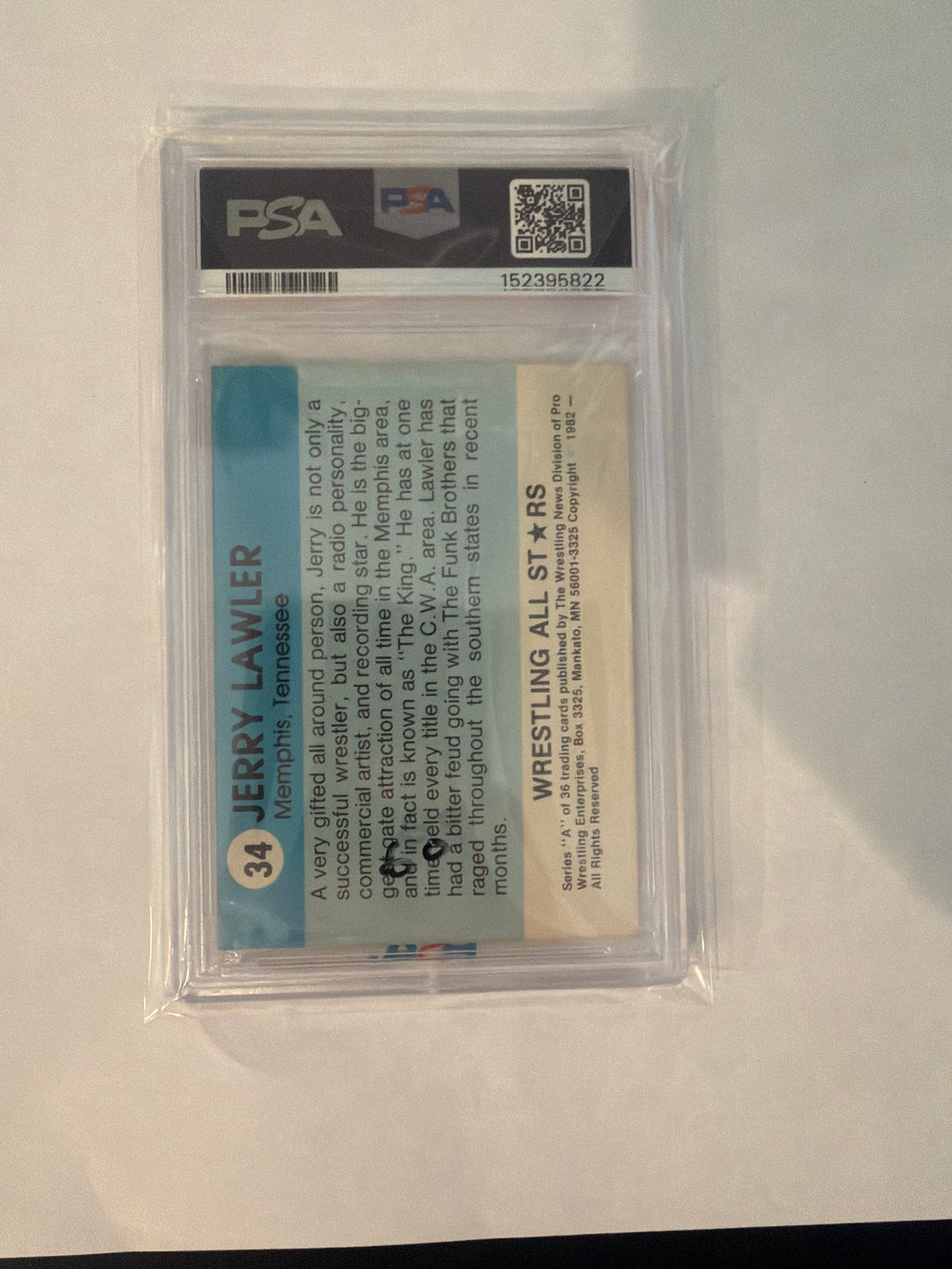 1982 wrestling Jerry Lawler all stars series A PSA6