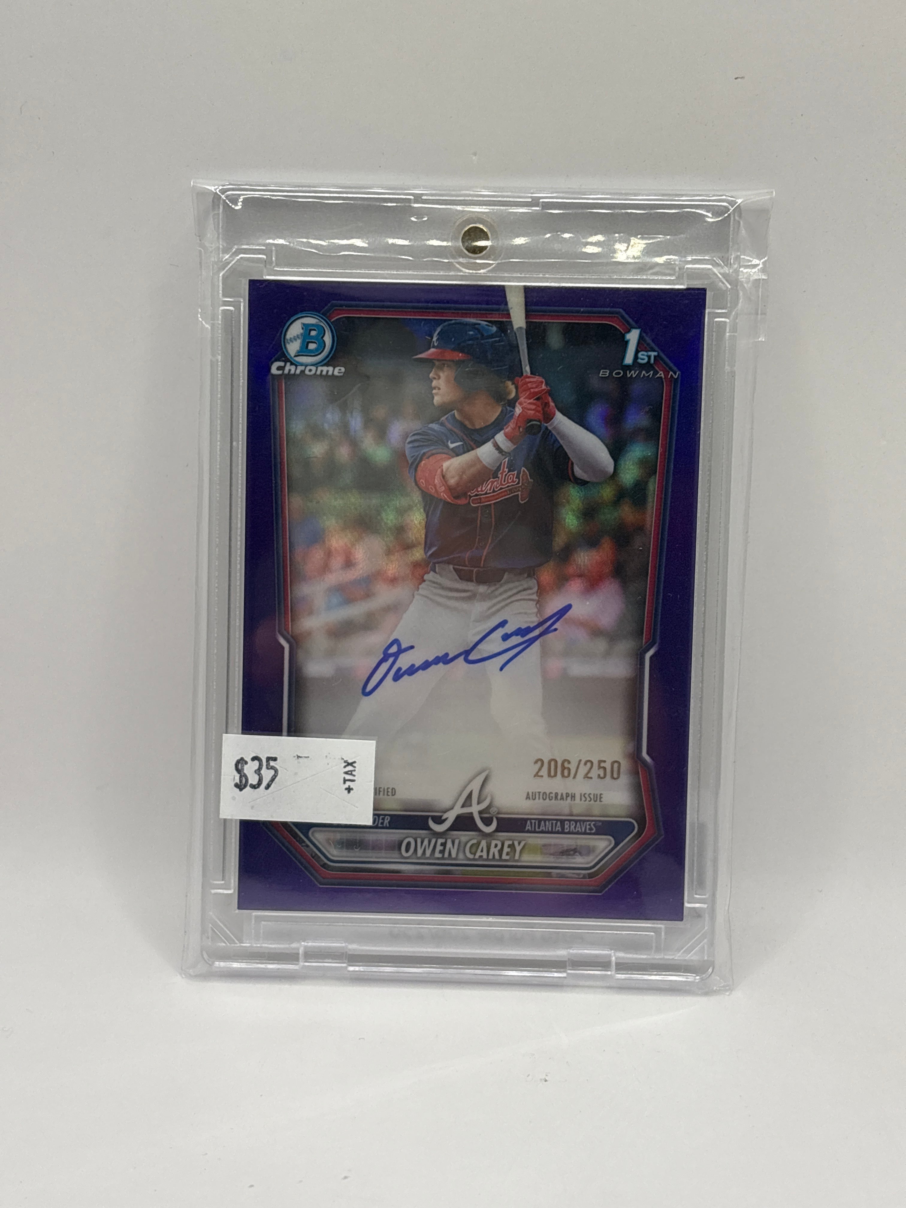 2026 Bowman Chrome Owen Carey 1st Bowman Auto Purple 206/250