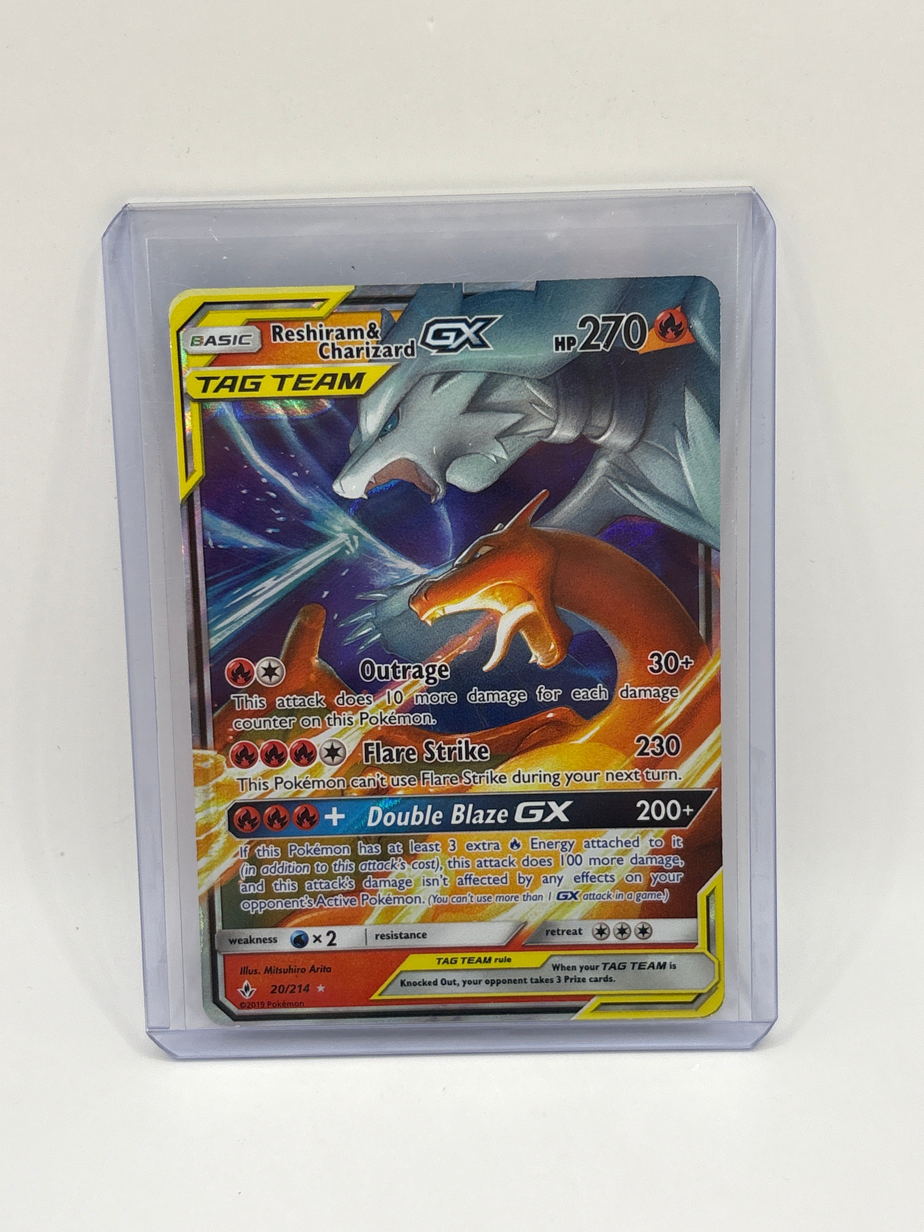 Reshiram & Charizard GX 20/214 Holo GX Rare Unbroken Bonds Pokemon HP