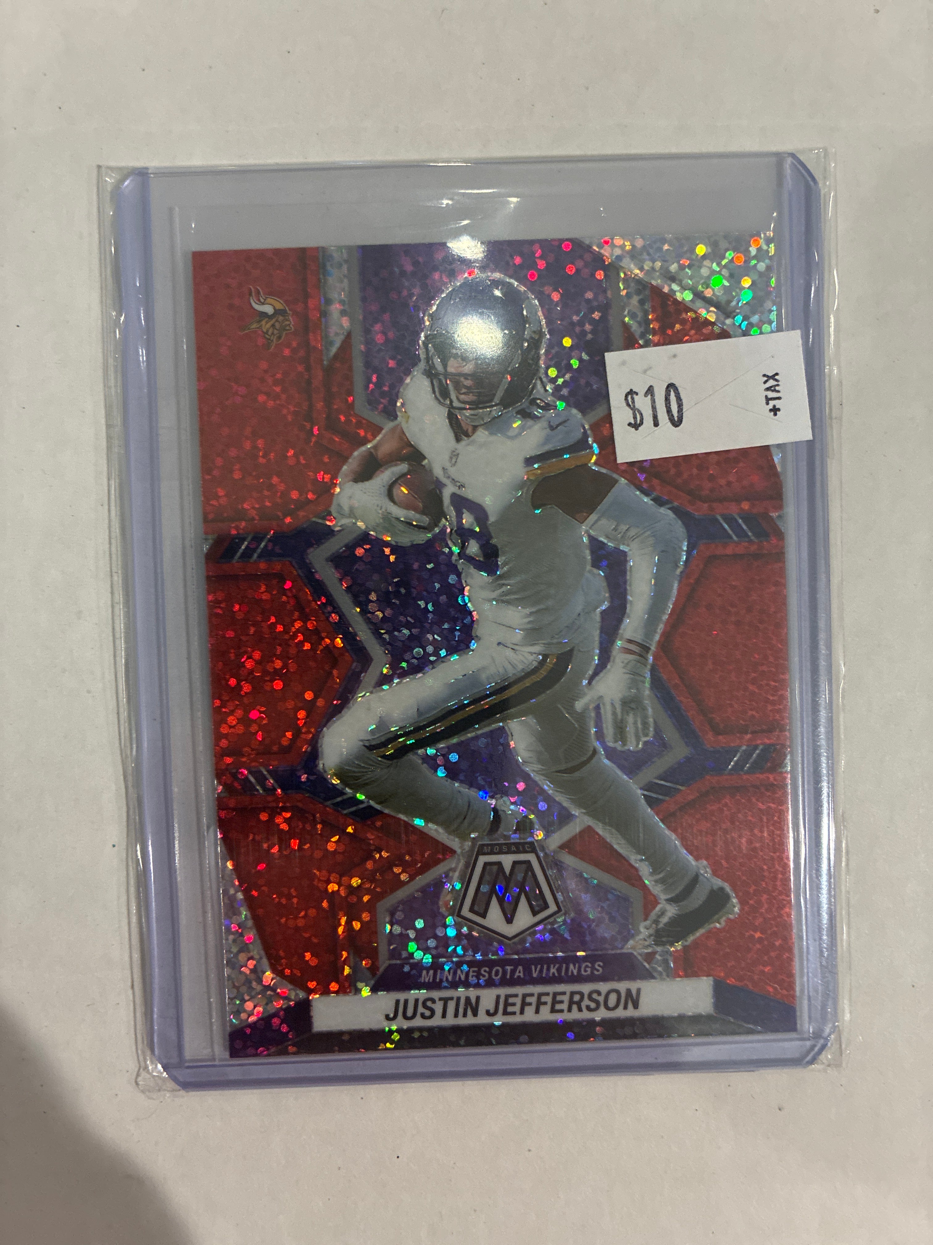 2022 Panini Mosaic Football Justin Jefferson Red Sparkle