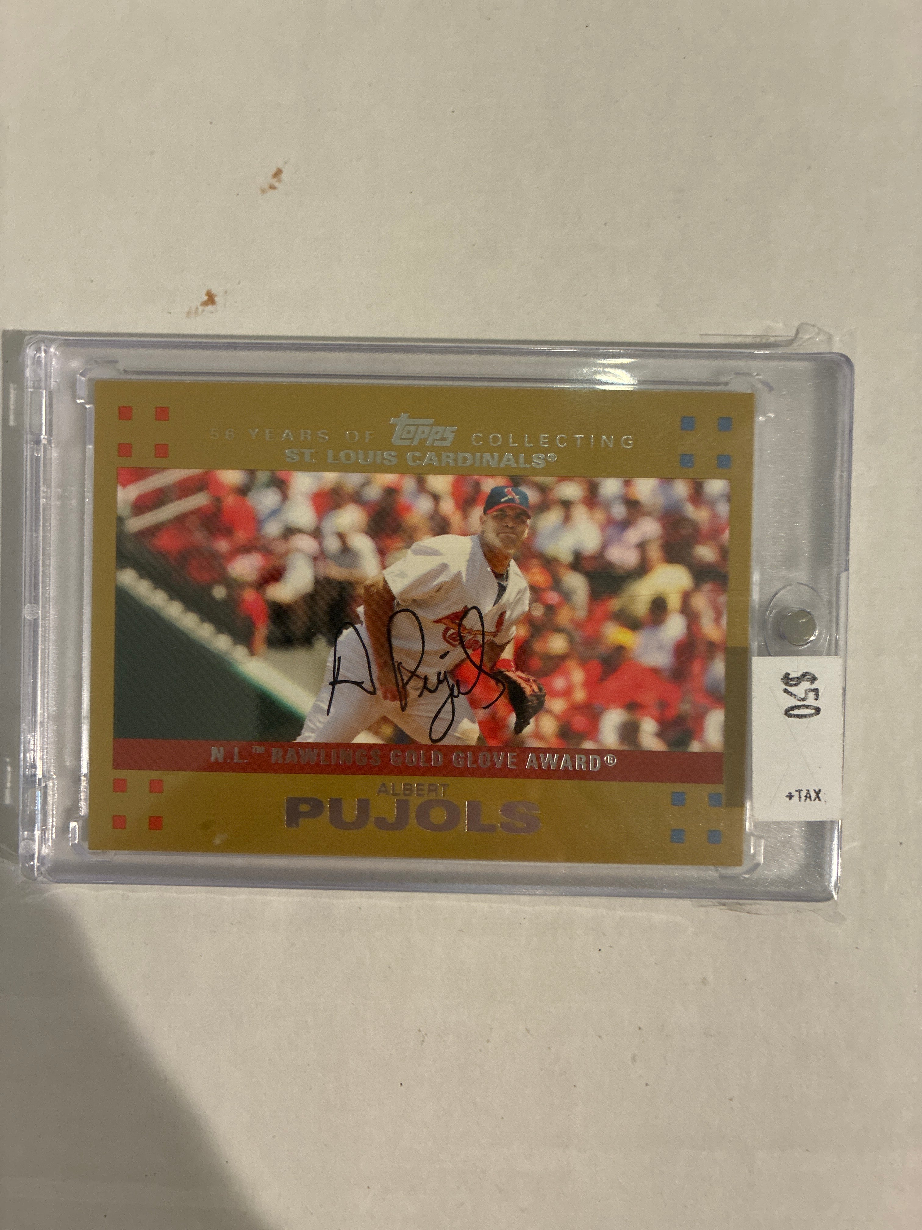2007 Topps Gold Glove Albert Pujols Gold 0186/2007