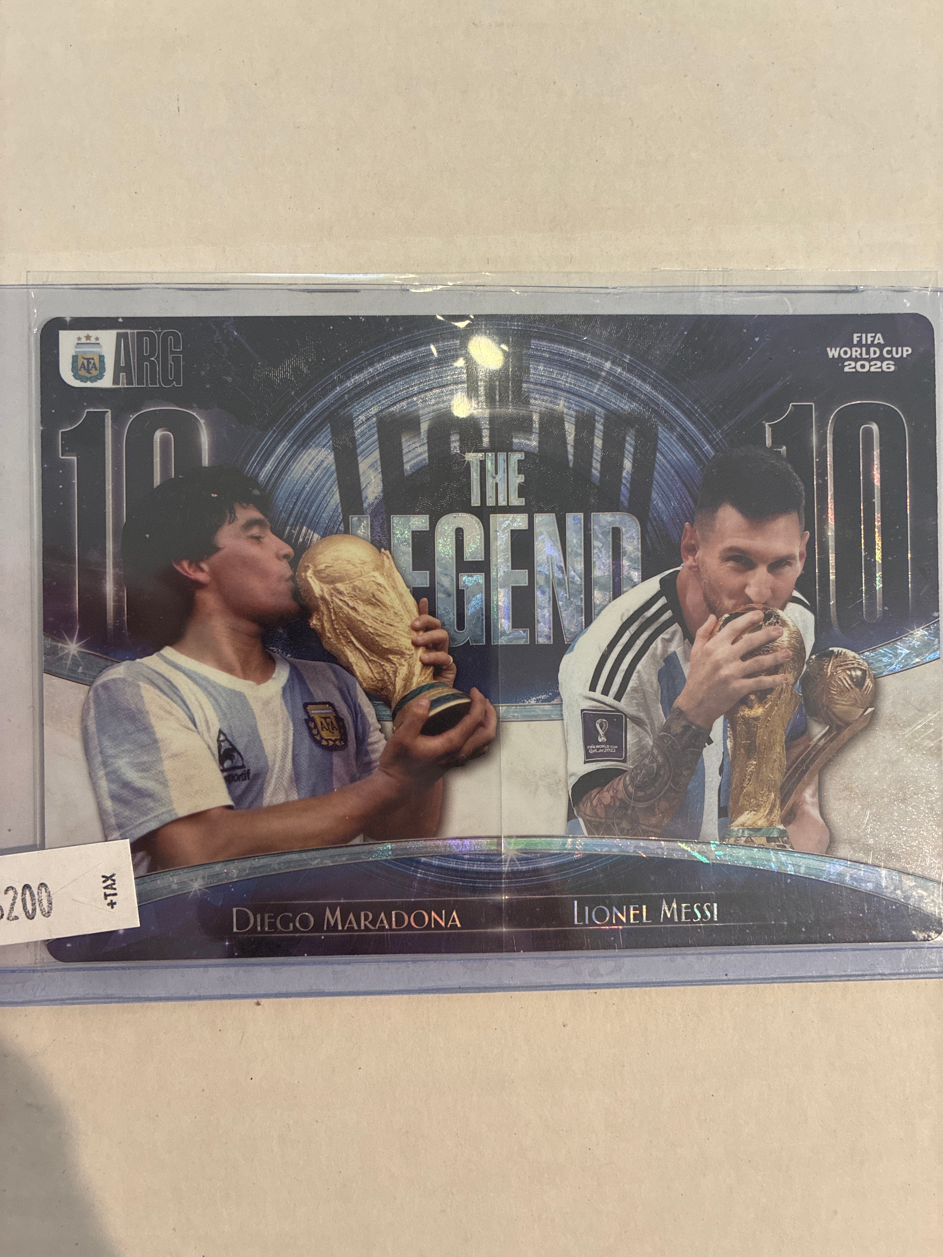 2026 Panini FIFA World Cup Lionel Messi, Diego Maradona the Legend Dual Booklet