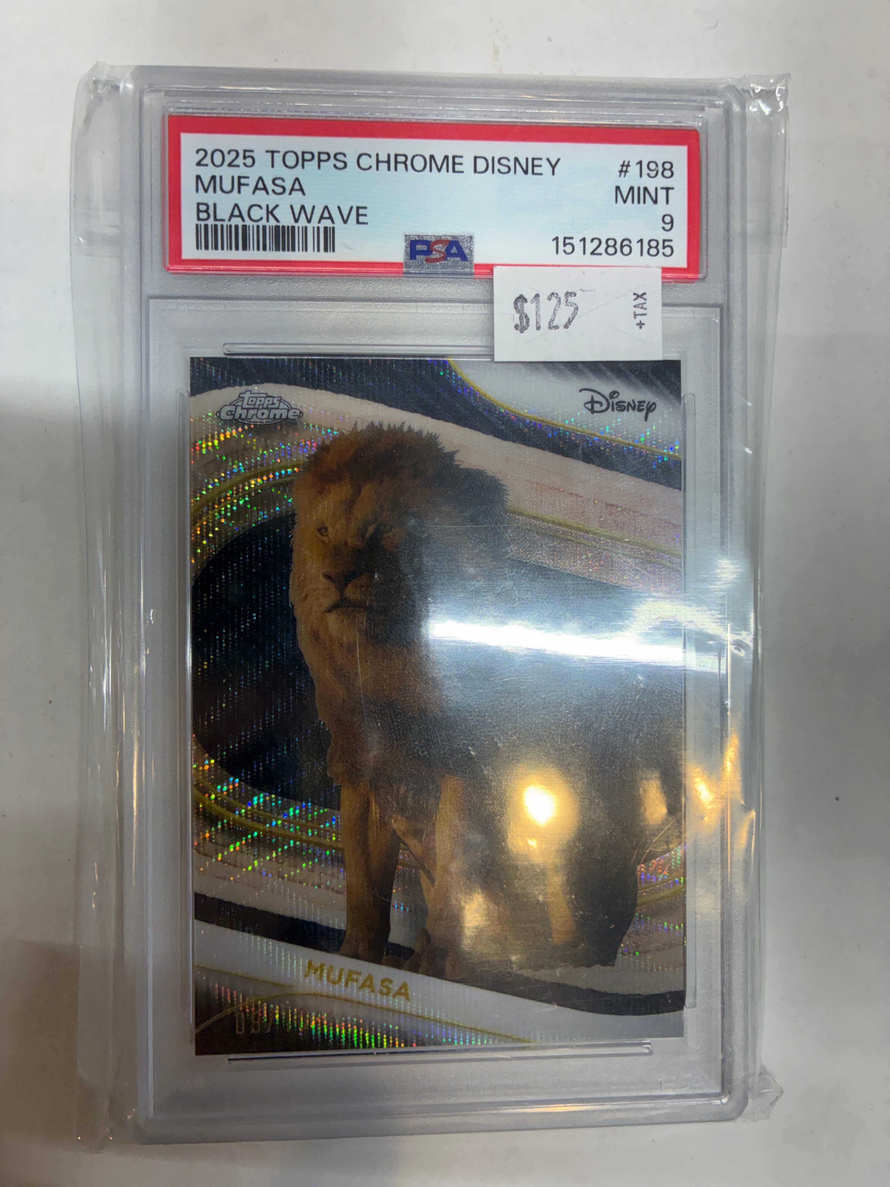 2025 Topps Chrome Disney Mufas Black Wave 09/10 PSA 9