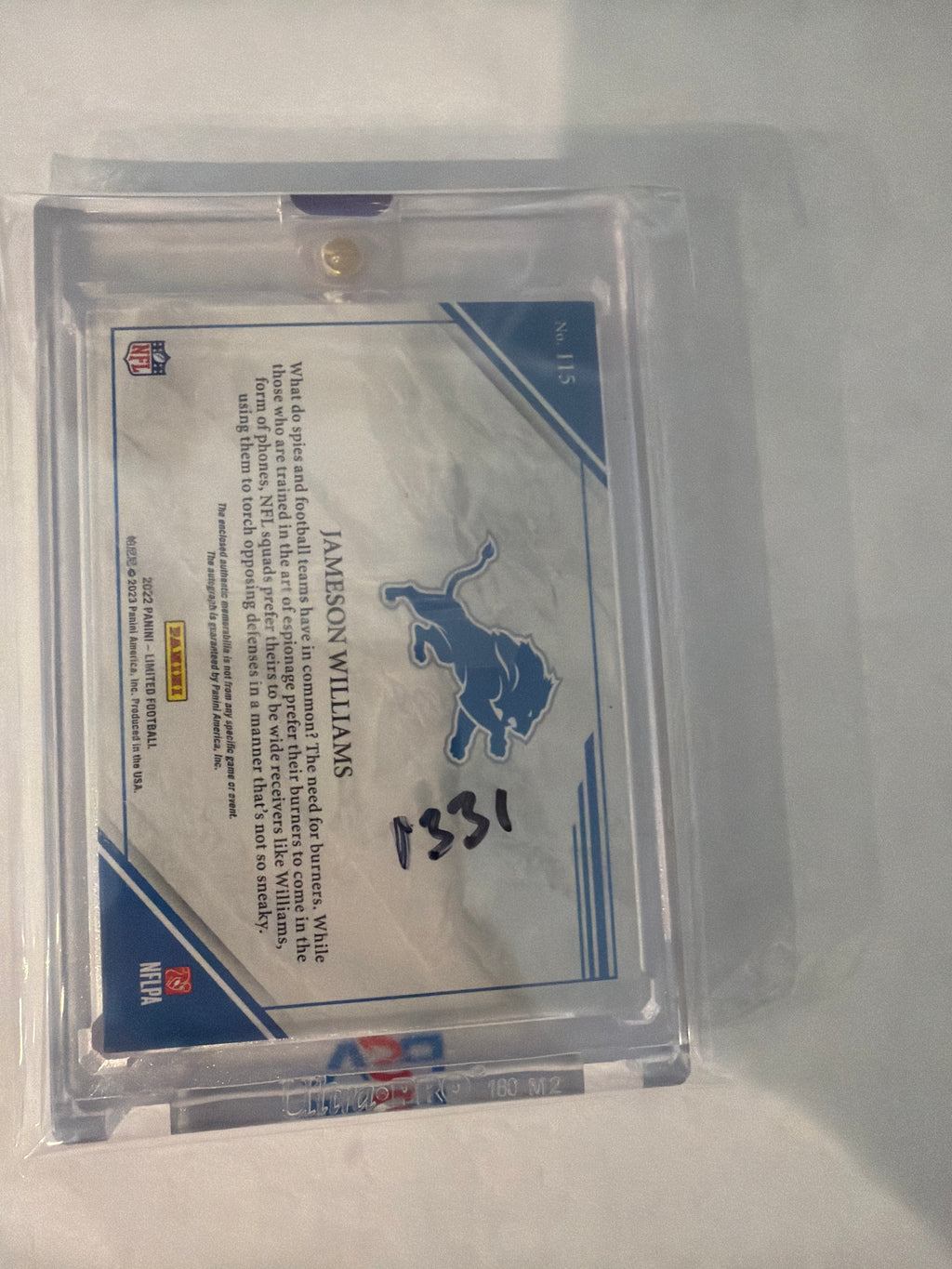 2022 limited rookie Jameson Williams auto patch 12/49