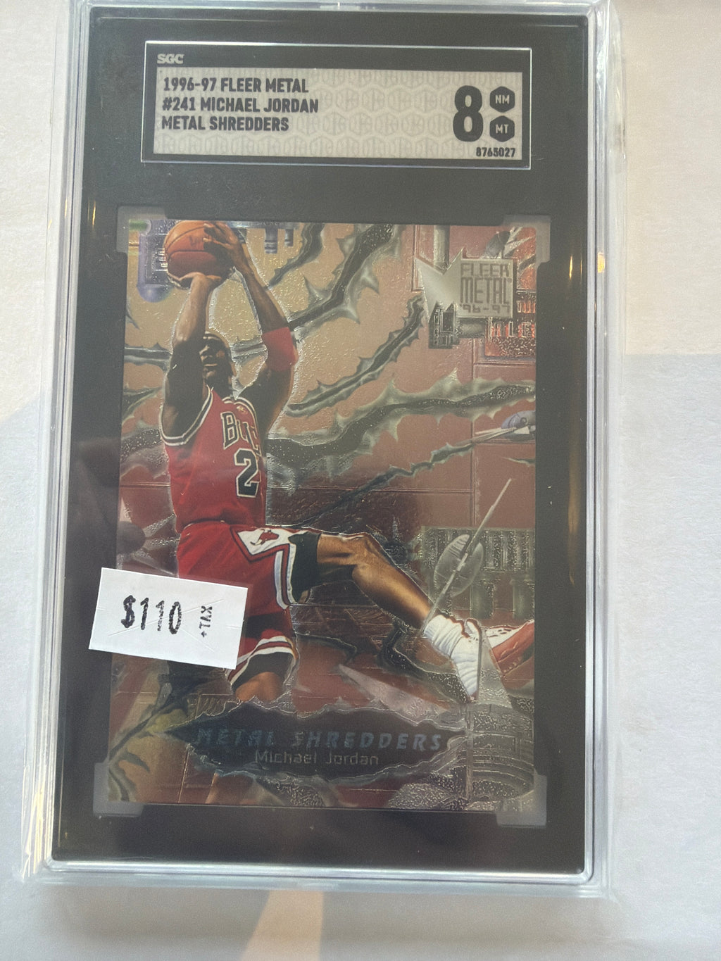 1996-97 fleer metal Michael Jordan metal shredders SGC 8