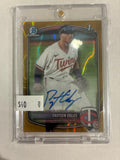 2025 Bowman Chrome Payton Eeles First Bowman Autograph Gold Lava 15/50