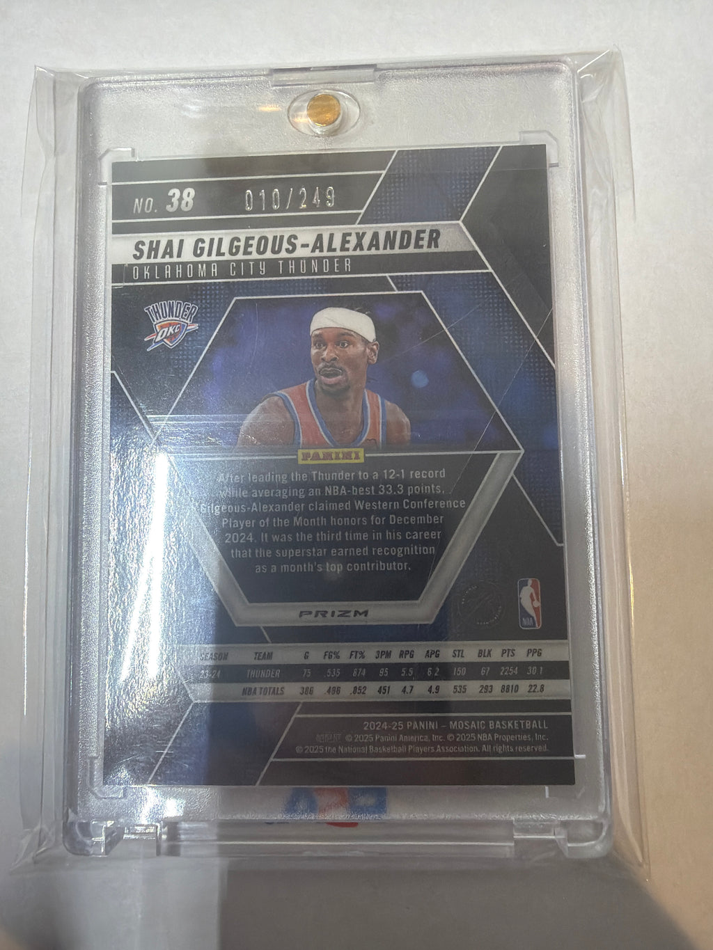 2024/25 mosaic Shai gilgeous Alexander 10/249