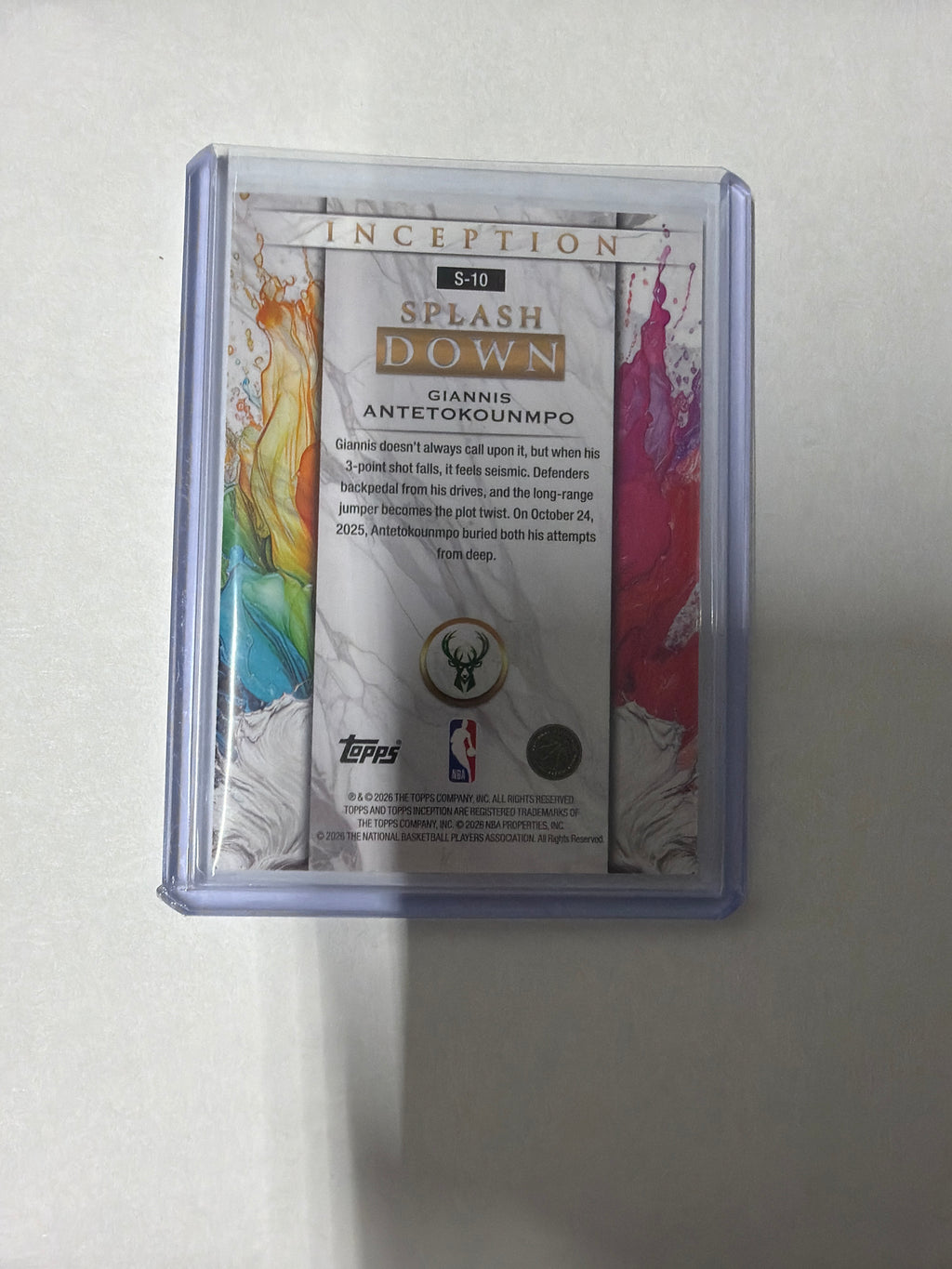 2026 Topps Splashdown inception Giannis Antetokounmpo