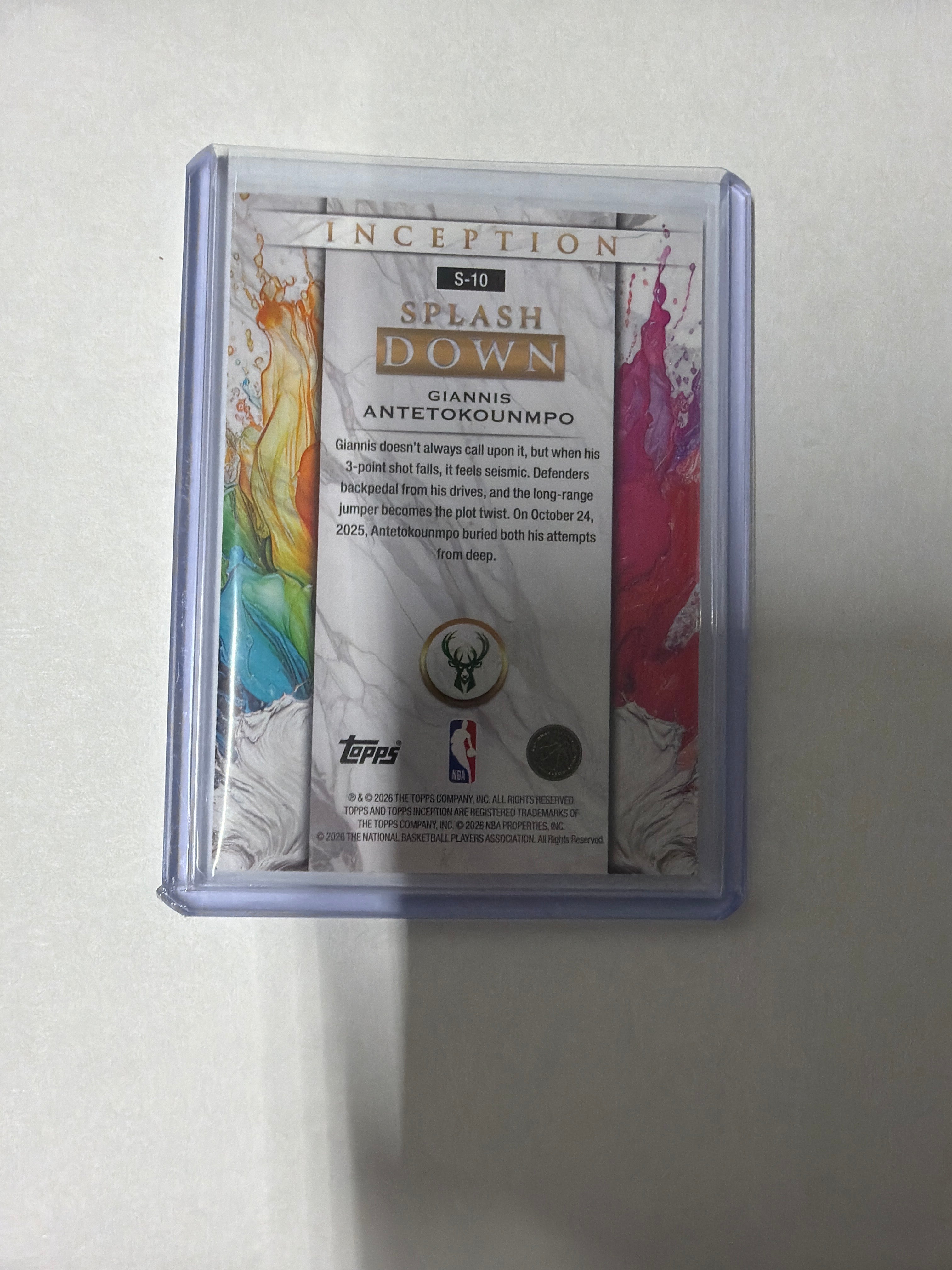 2026 Topps Splashdown inception Giannis Antetokounmpo