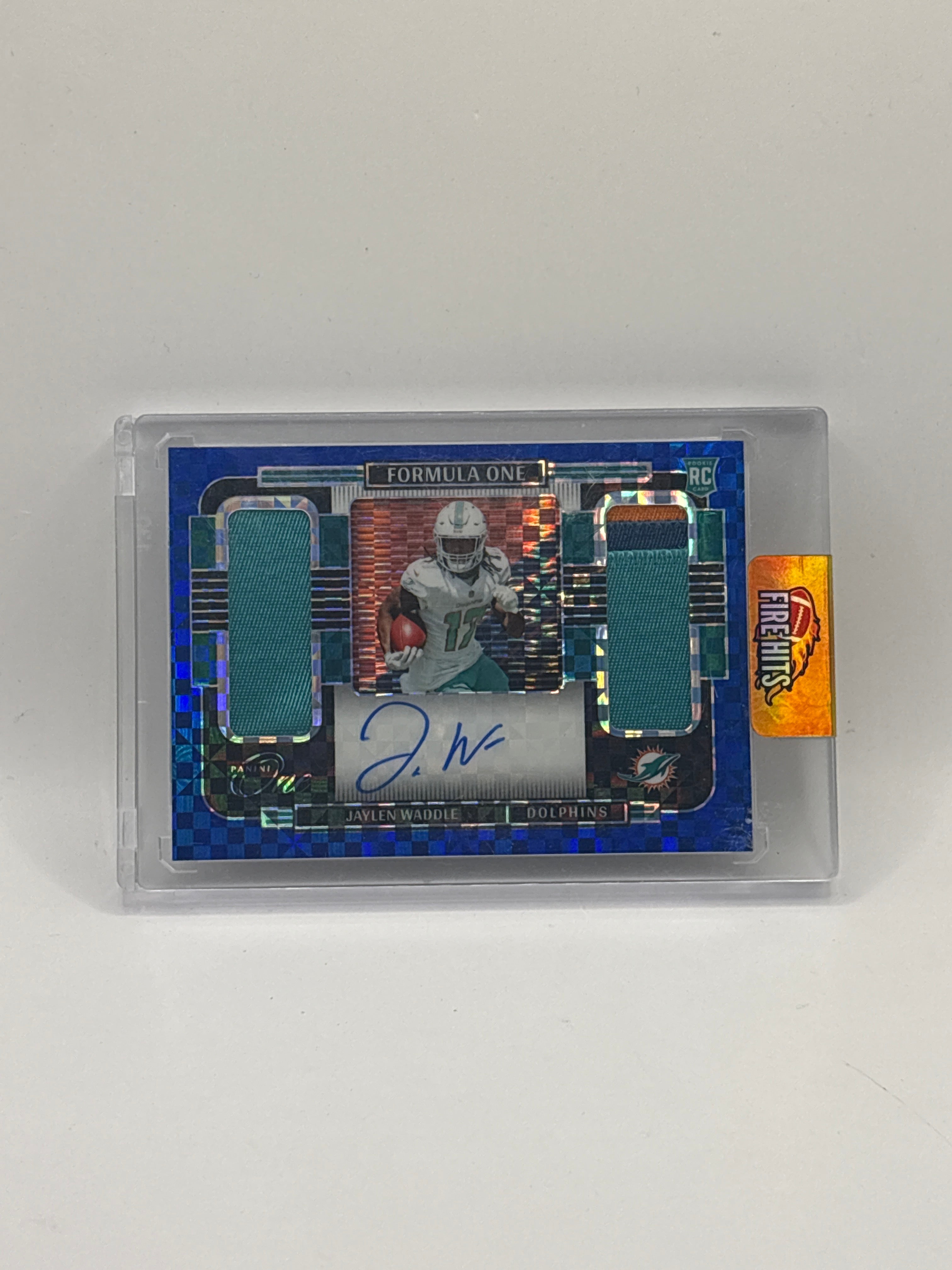 2021 Panini One - Formula One Autographs Jaylen
Waddle #377 Blue /35 (AU, RC)