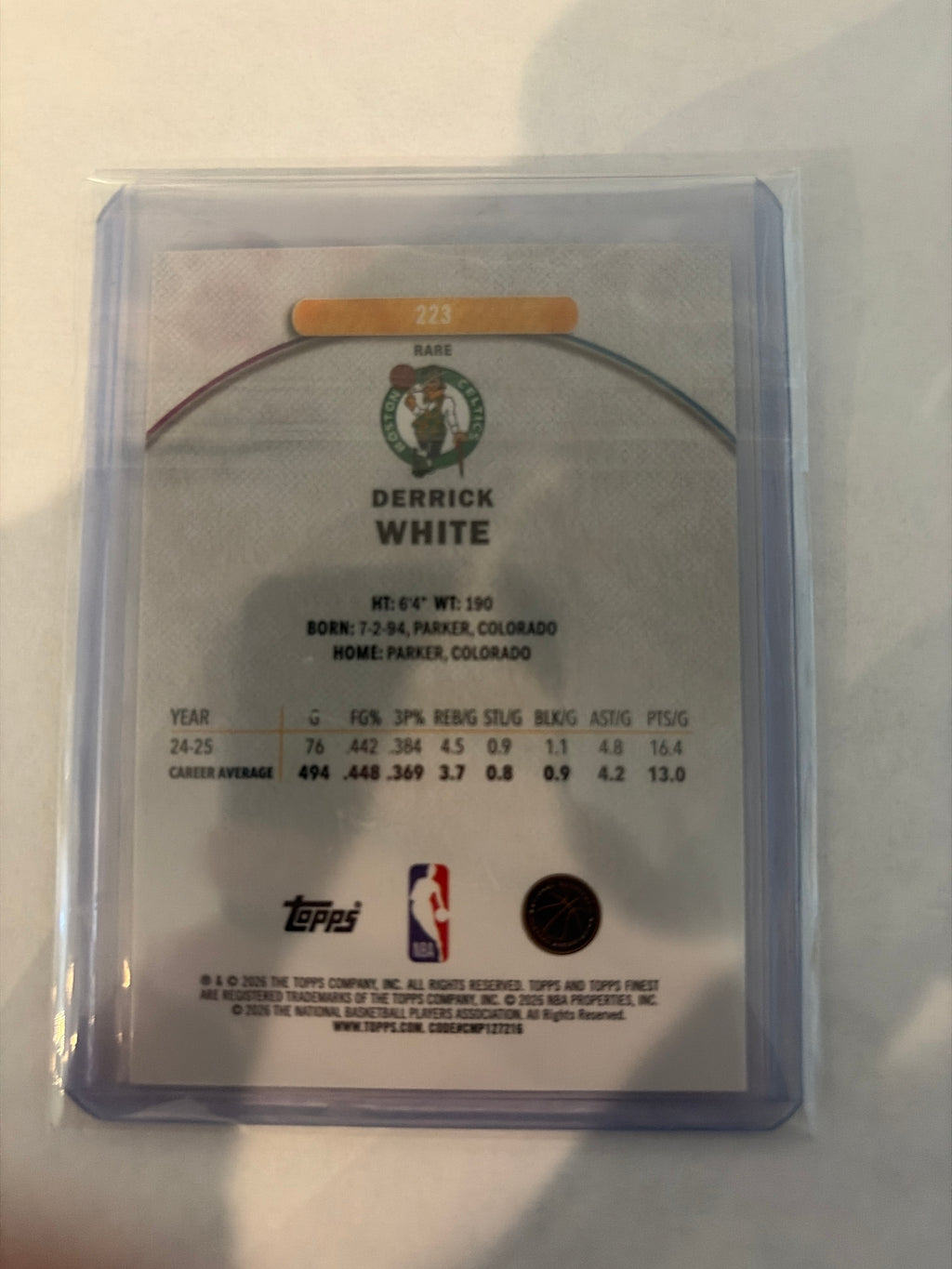 2026 Topps Finest Derek White 4/5