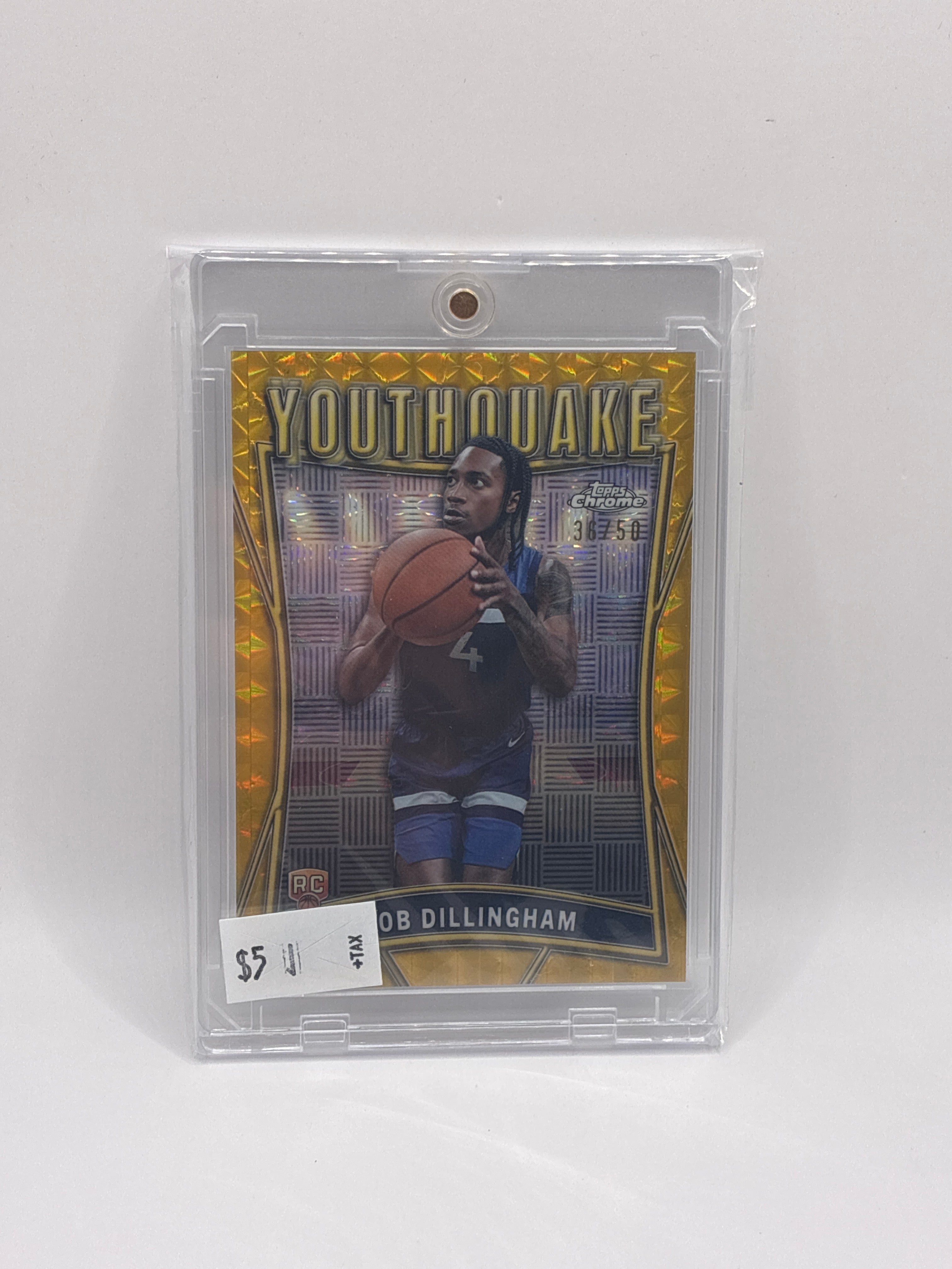 2025 Topps Chrome Rob Dillingham Youthquake Yellow Geometric 36/50